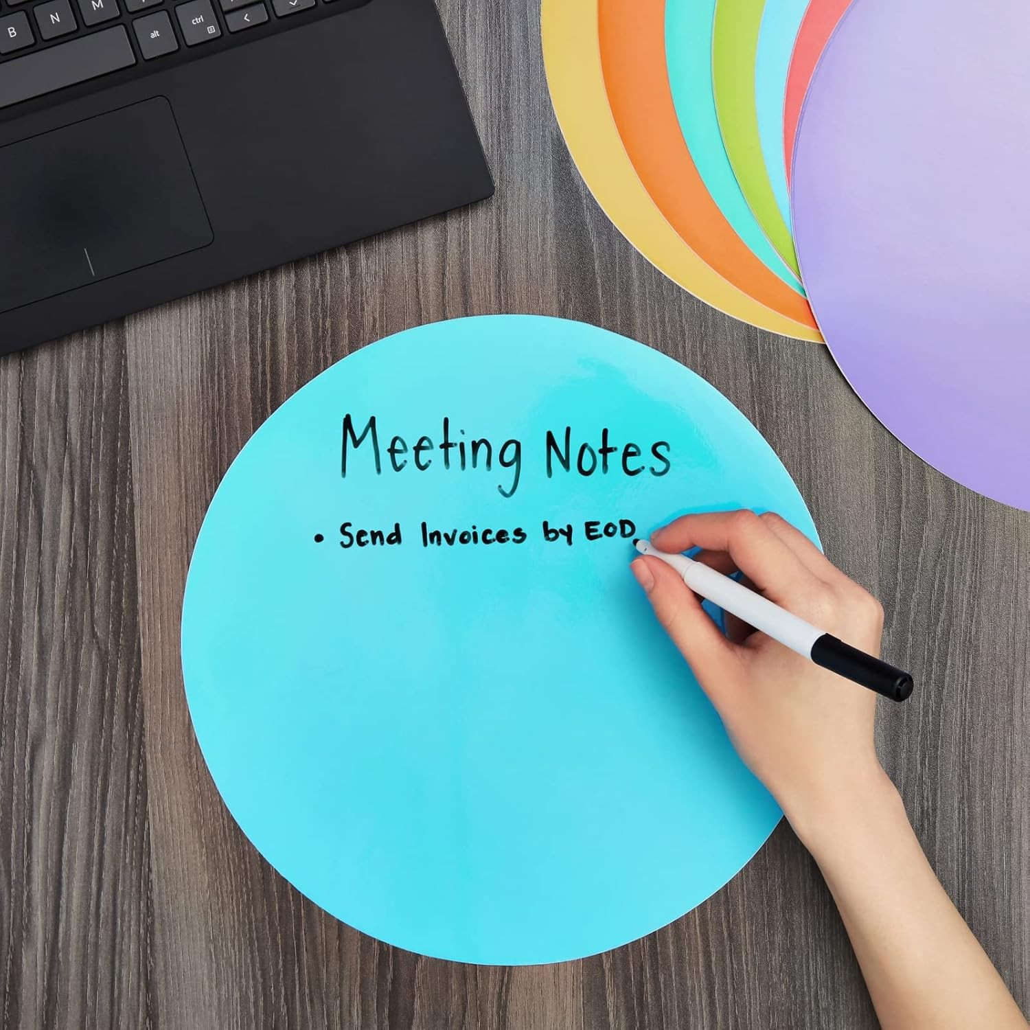 24 Pack 11-Inch Dry Erase Spots and Sticker Dots for Classroom Tables – Peel and