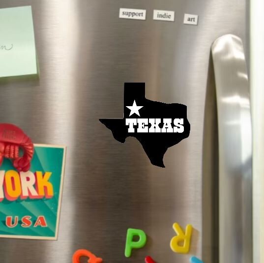 Texas State Die Cut Glossy Fridge Magnet
