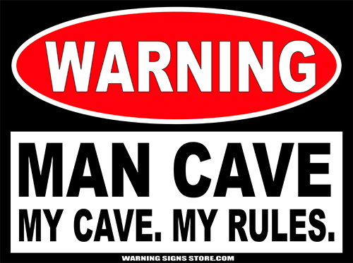 Man Cave Sticker – My Cave My Rules Funny 6" Door Window Stickers 2 pack #236