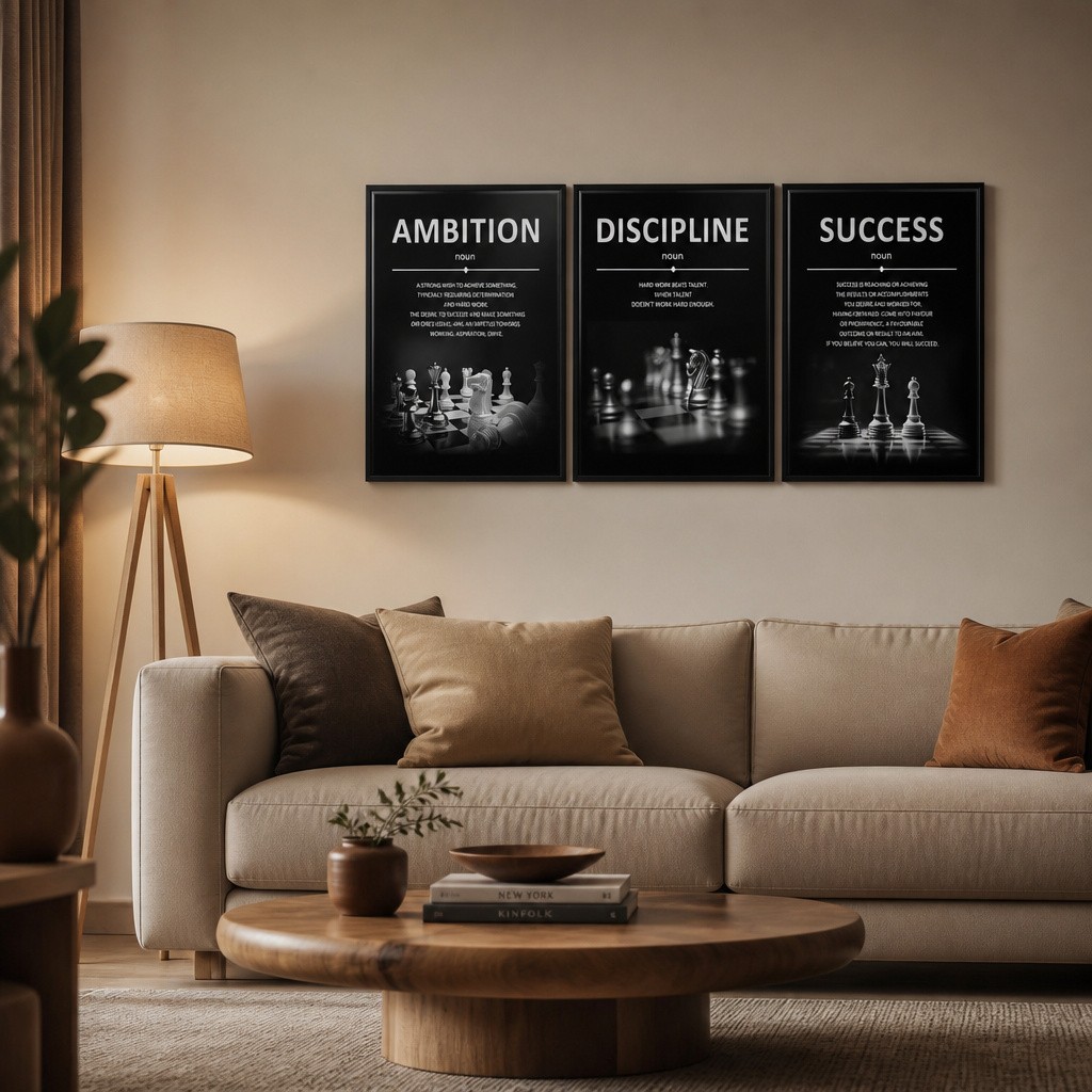 Xbolu Motivational Wall Art Quotes Canvas Framed 12x16in AMBI New