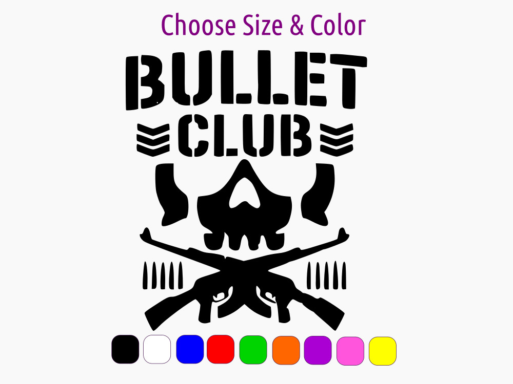BULLET CLUB SKULL NJPW AEW Wrestling Window Vinyl Sticker CHOOSE SIZE COLOR