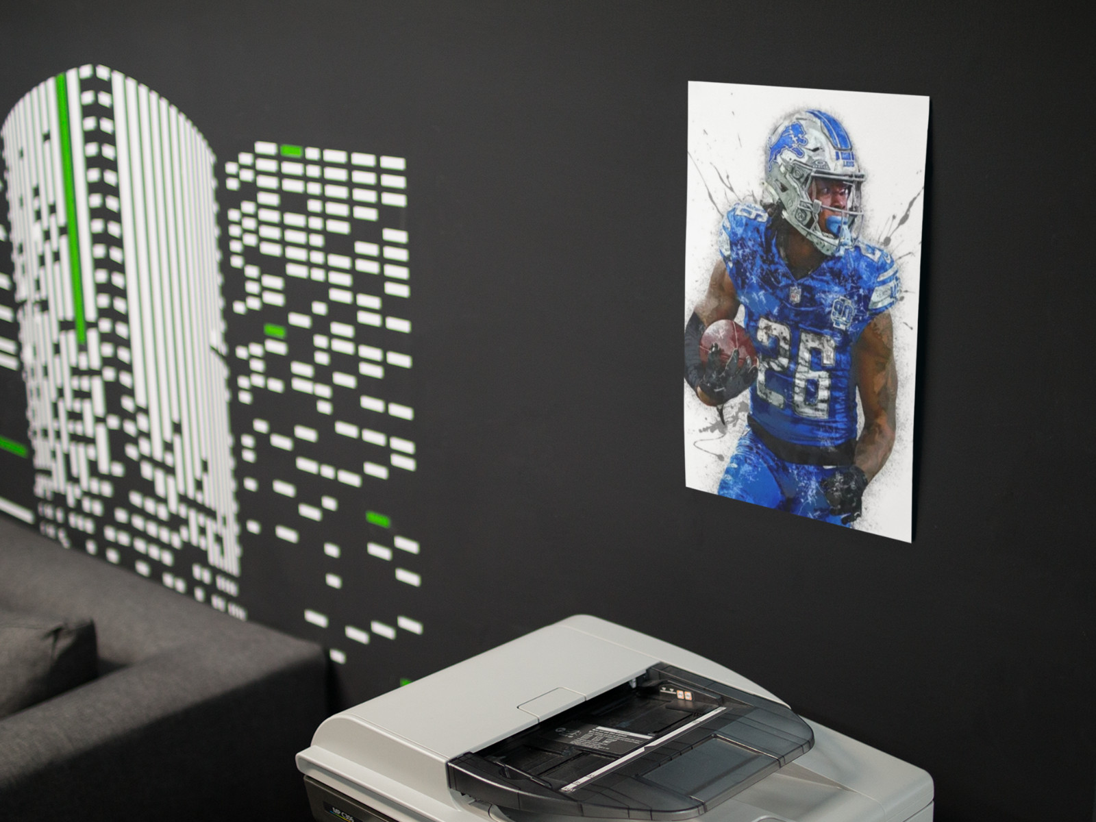 DETROIT LIONS GIBBS Wall Vinyl Decal Poster Canvas PRINT Removable Adhesive