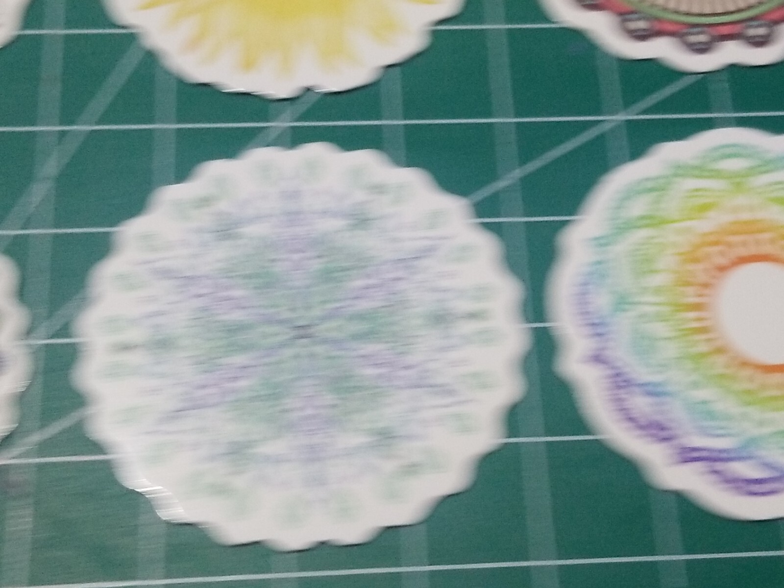 Set Of 6 Mandala Vinyl Decal Stickers Waterproof. 1 3/4" Round. Lot 1