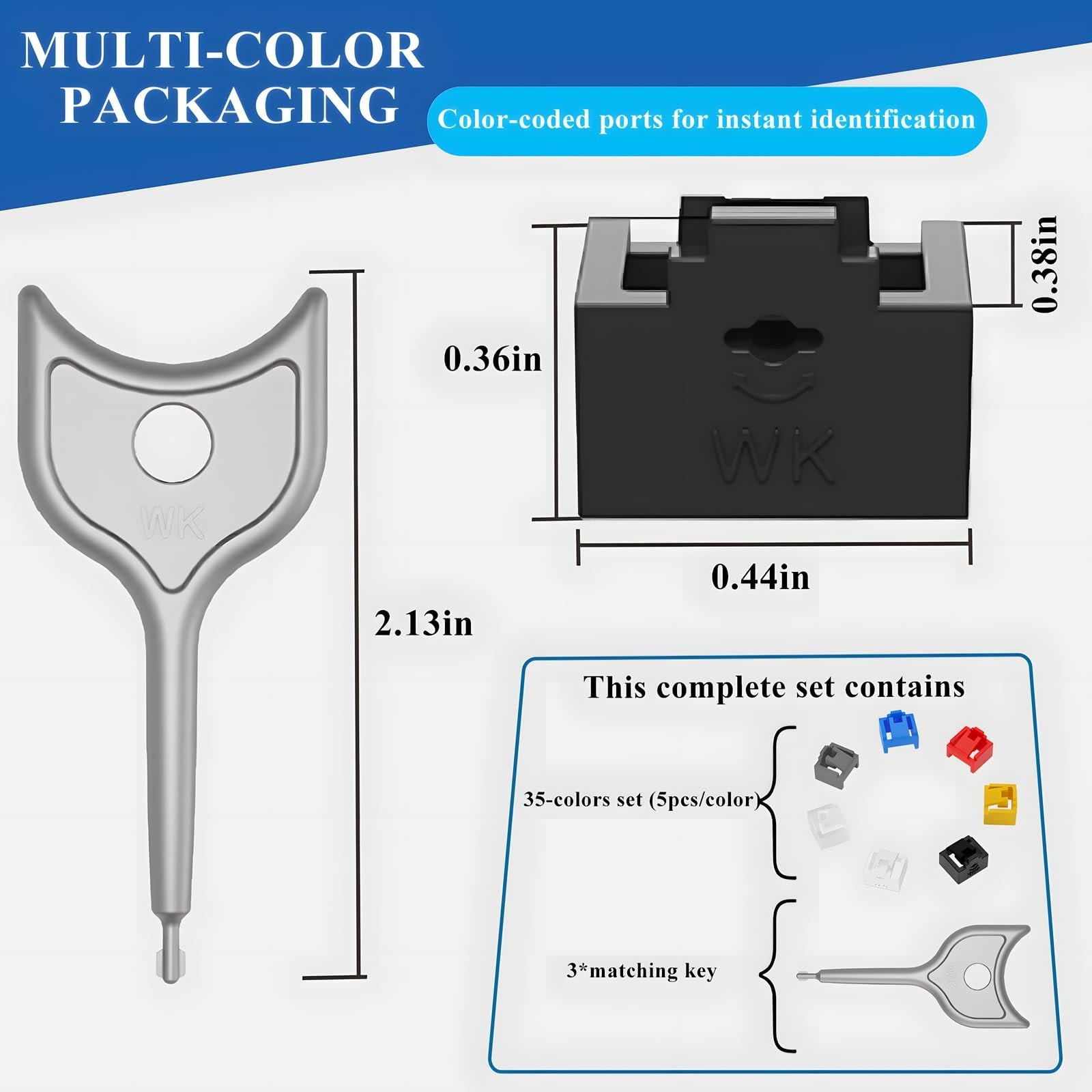 35 Pcs RJ45 Port Lock with 3 Key, Lock RJ45 Port/Dust Protector, RJ45 Dust Co…