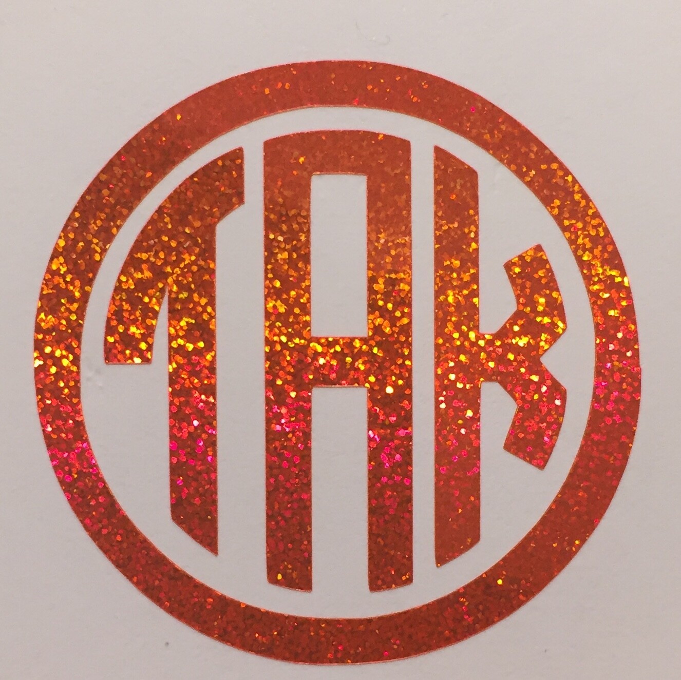 Glitter Circle Monogram Vinyl Decal Sticker for Yeti Tumbler iPhone Samsung