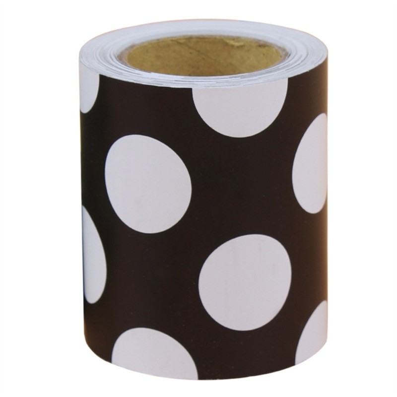 White Black Dots Border Trim 32.8ft for Classroom Notice Board Chalkboard