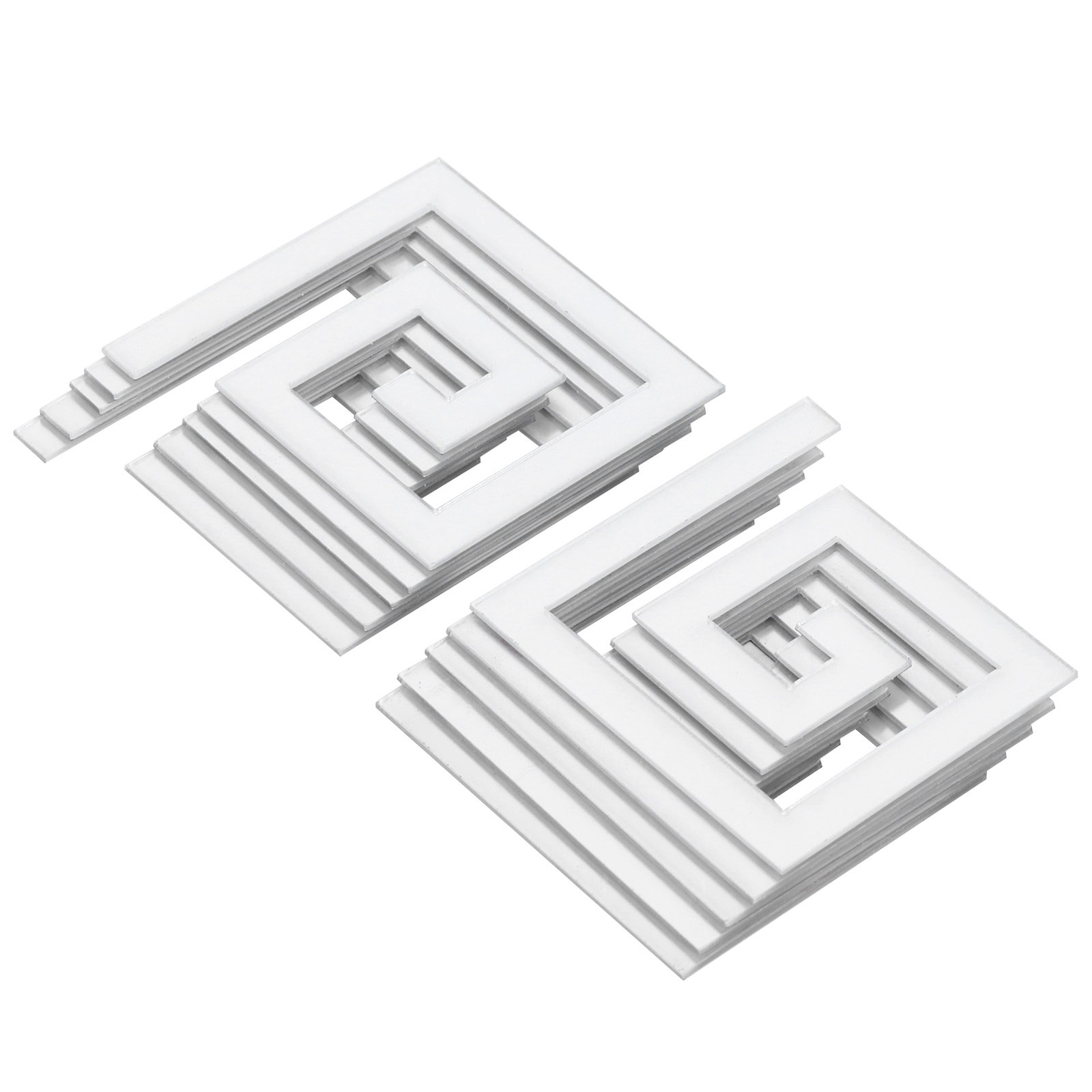 (Silver)10Pcs 5x5CM DIY Waist Line Mirror Sticker Modern Acrylic Wall Sticker US
