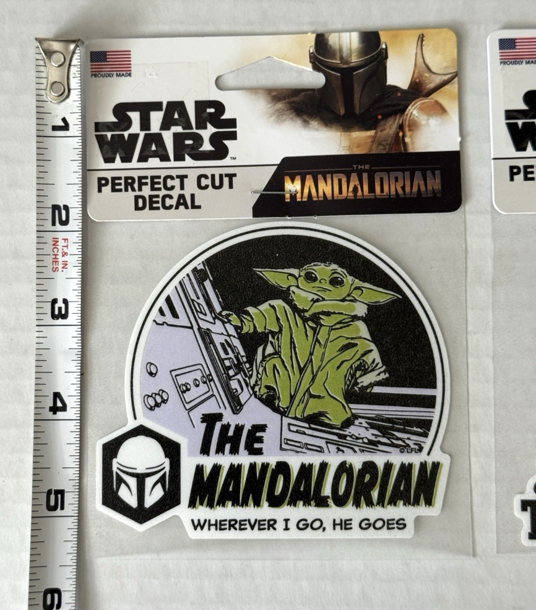 Set of 2 Perfect Cut Decals Star Wars Yoda – The Mandalorian By Wincraft 4 X 4