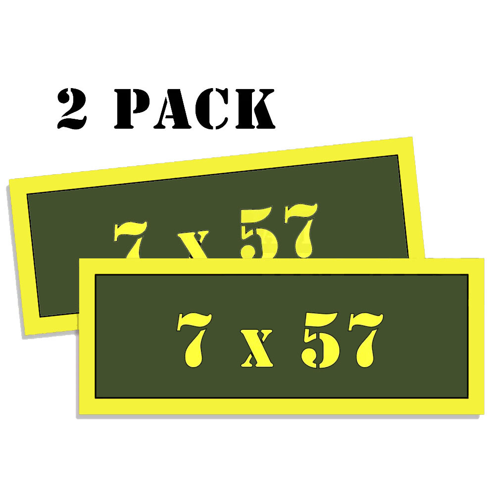 7×57 Ammo Can label Stickers Decal Ammunition (2 pack)