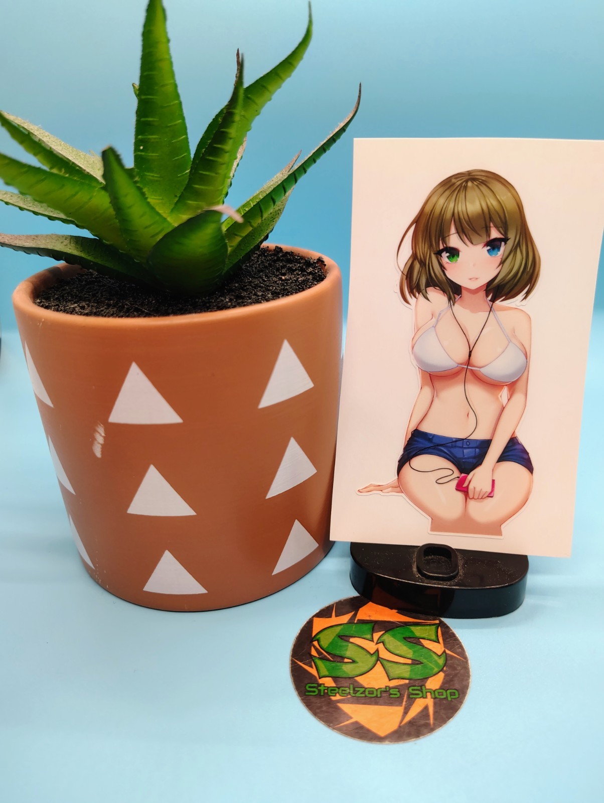 (4.5 Inches) Lewd Anime Girl – Kaede (Beachwear) – Water-Resistant Vinyl Sticker