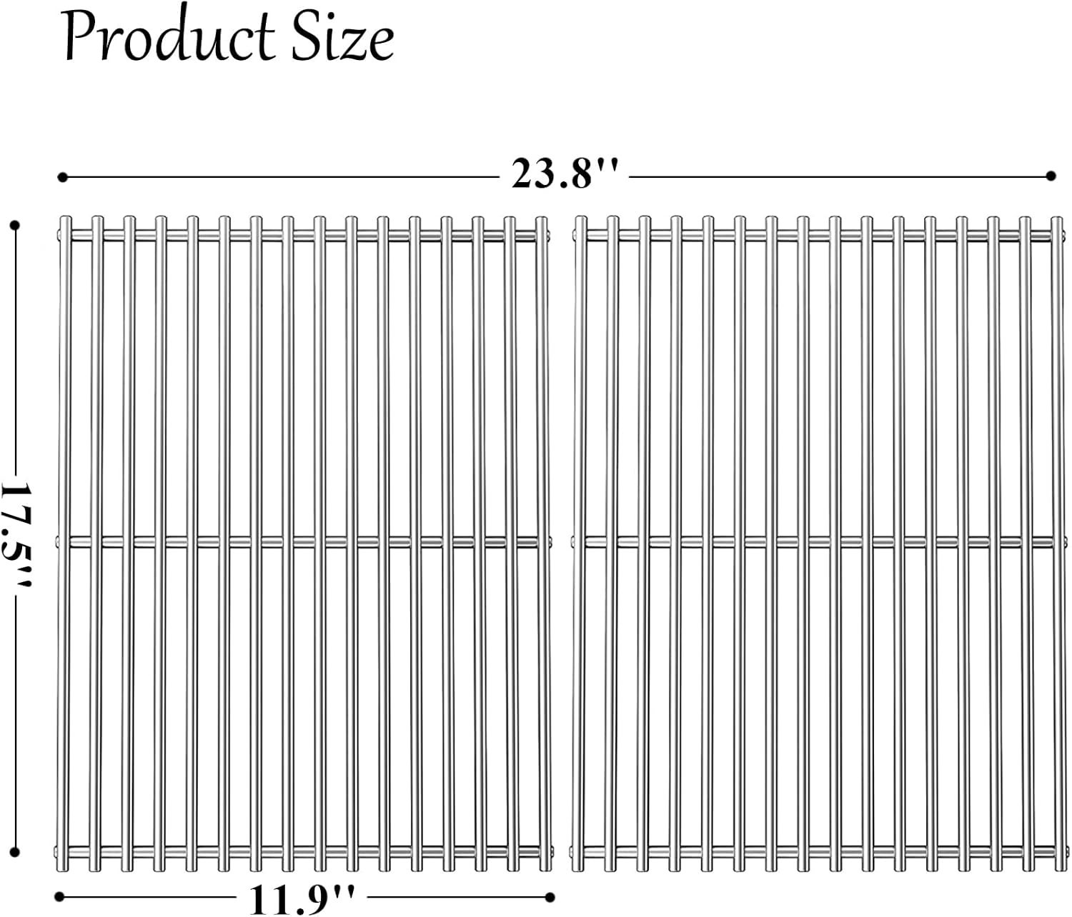 17.5 Inch Grill Grates for Weber Spirit 300 Series, Genesis Silver/Gold/Platinum