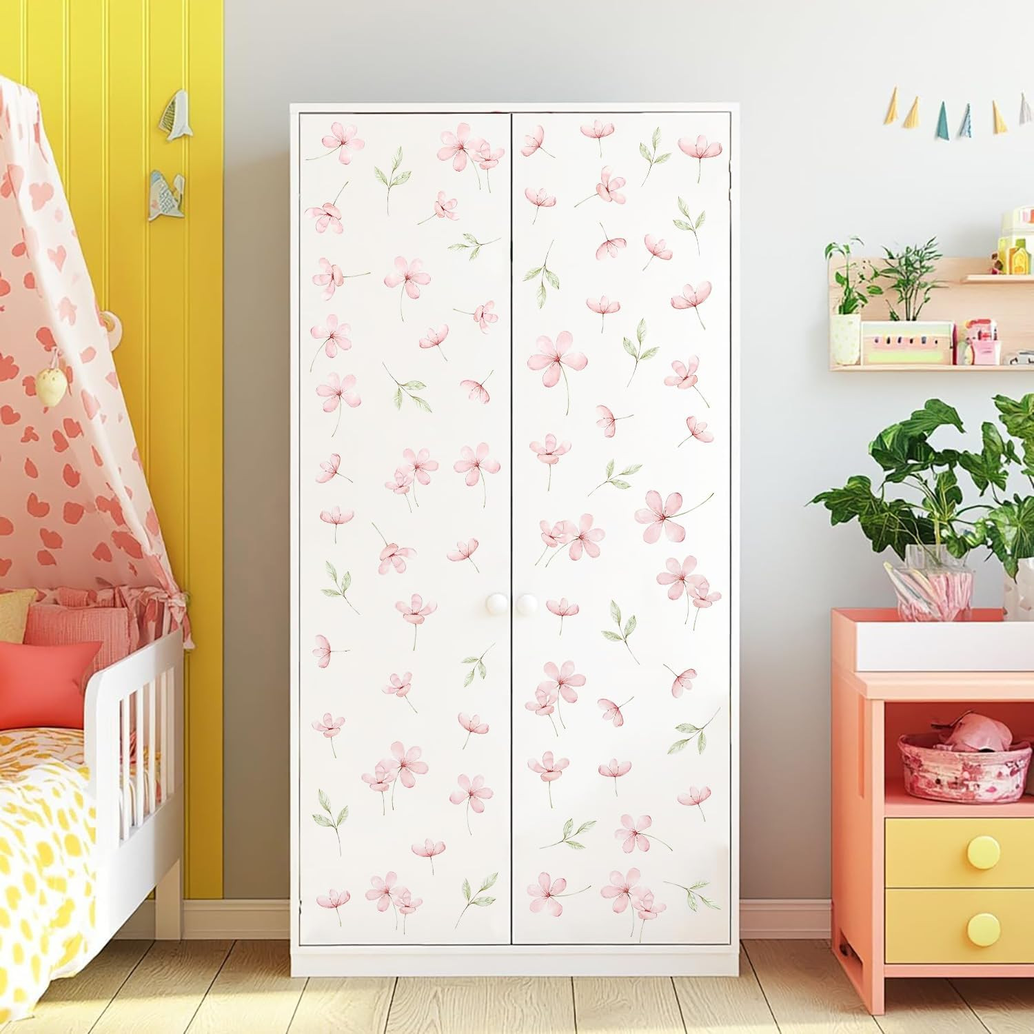 Watercolor Flower Wall Decals Peel and Stick 70 PCS Floral Wall Stickers | Flowe