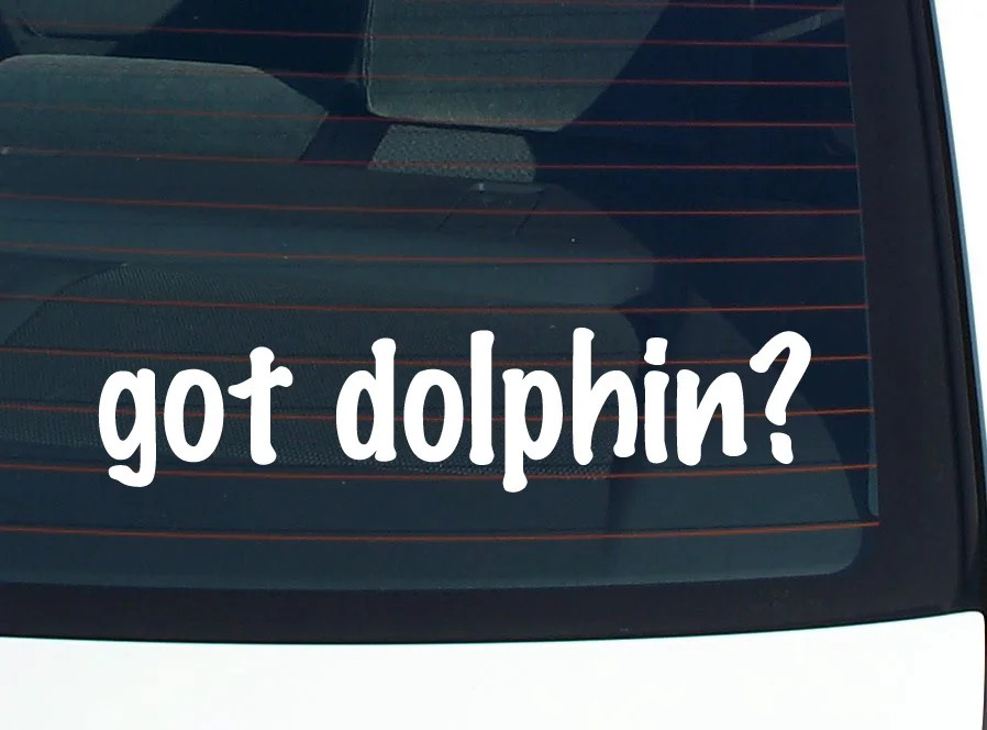 got dolphin? CAR DECAL BUMPER STICKER VINYL FUNNY JOKE WINDOW