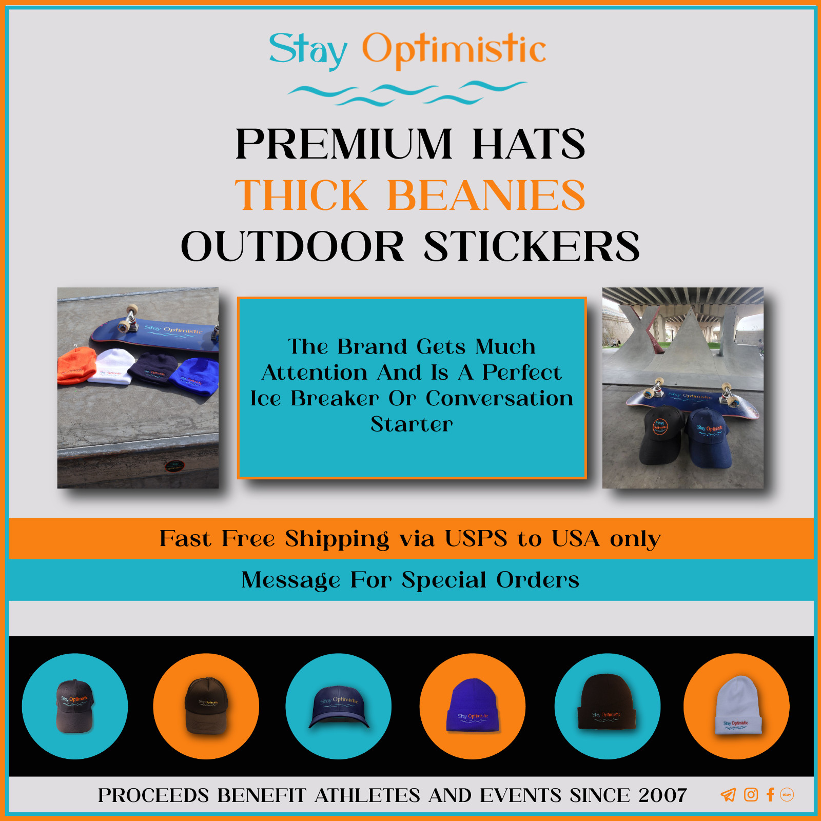 Stay Optimistic – Slogan Car Bumper Vinyl Sticker Decal High Gloss 3M Adhesive