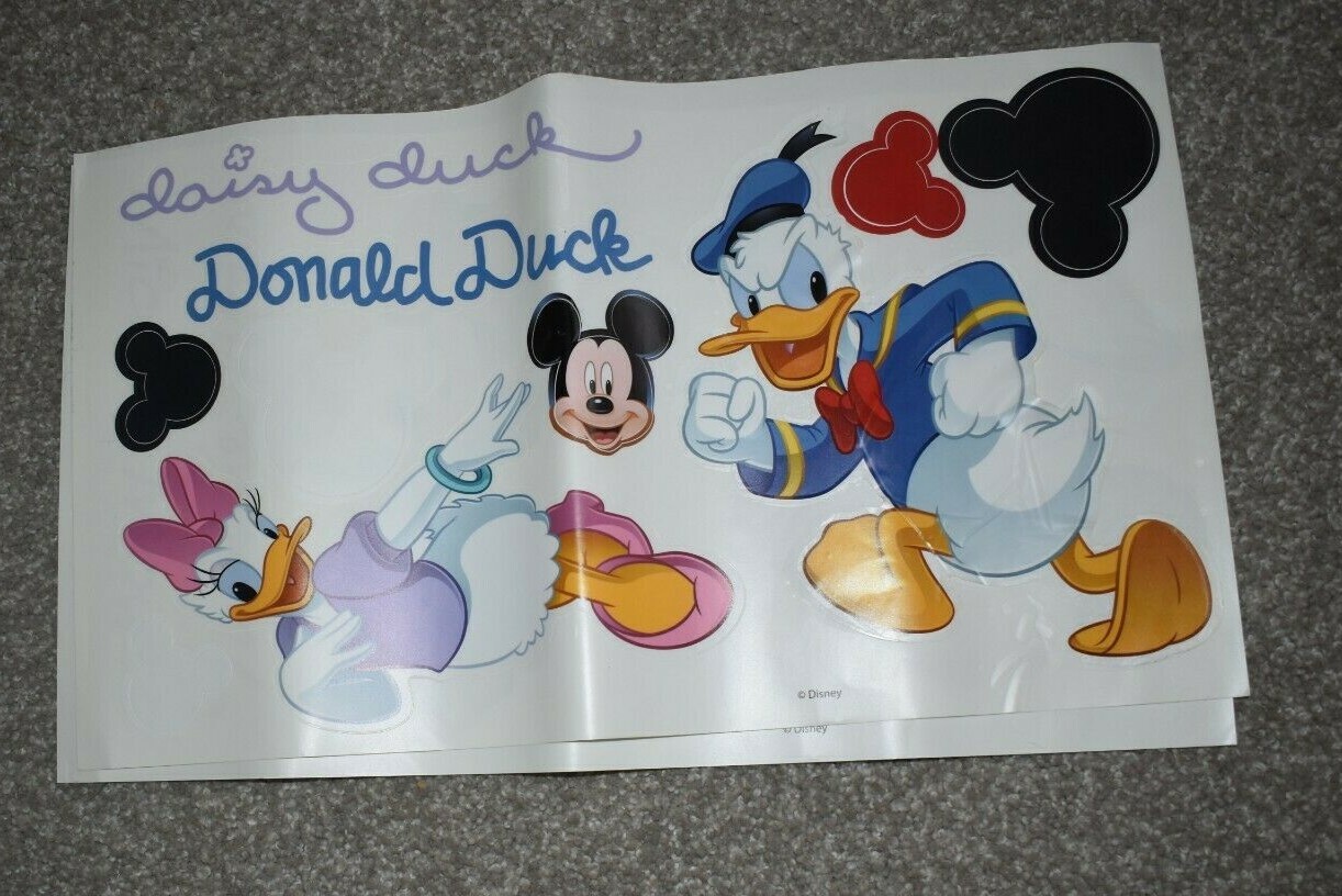 Disney Mickey Minnie Mouse Friends Donald Goofy Peel & Stick Wall Art Decals
