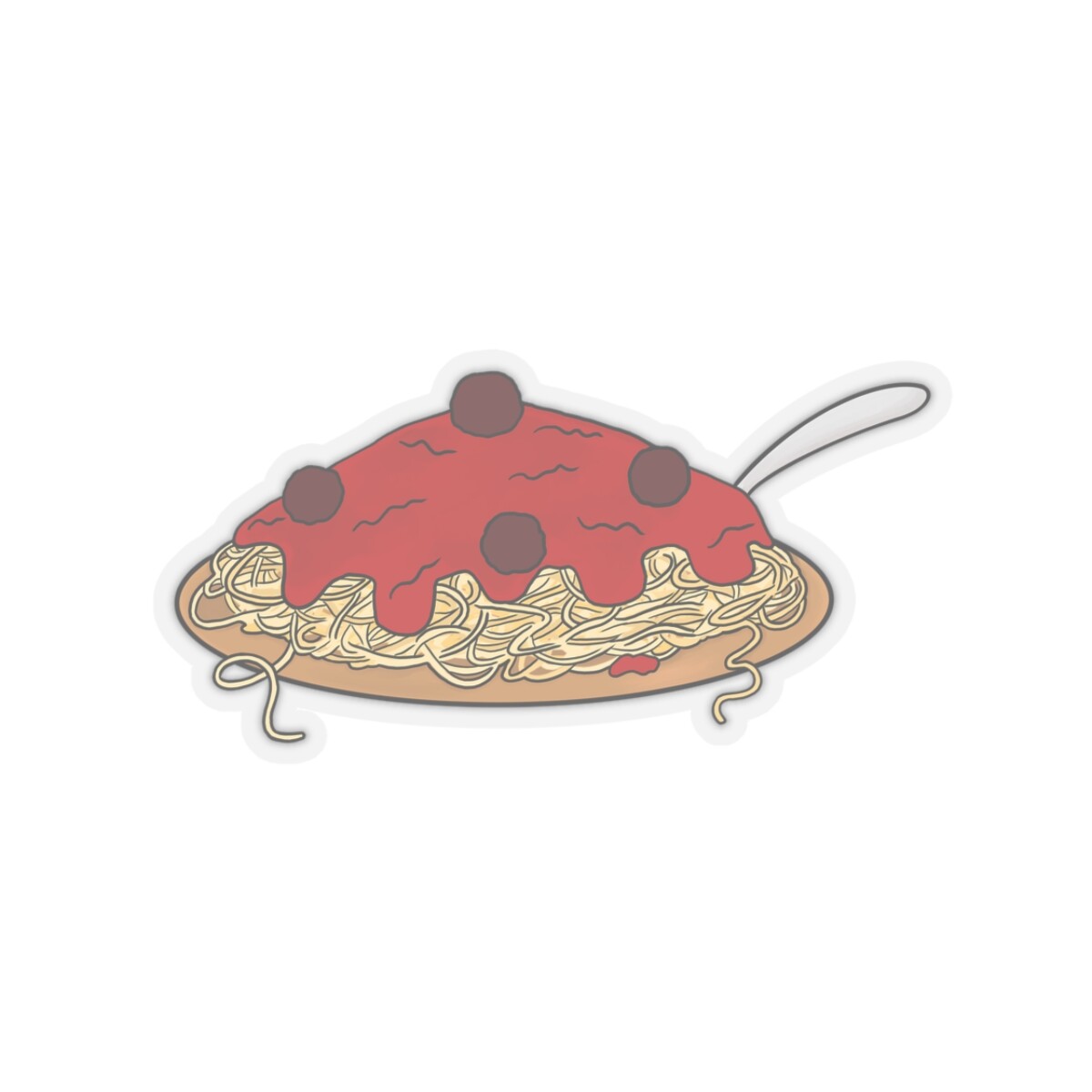 “Spaghetti Dinner” Illustration Kiss-Cut Vinyl Stickers