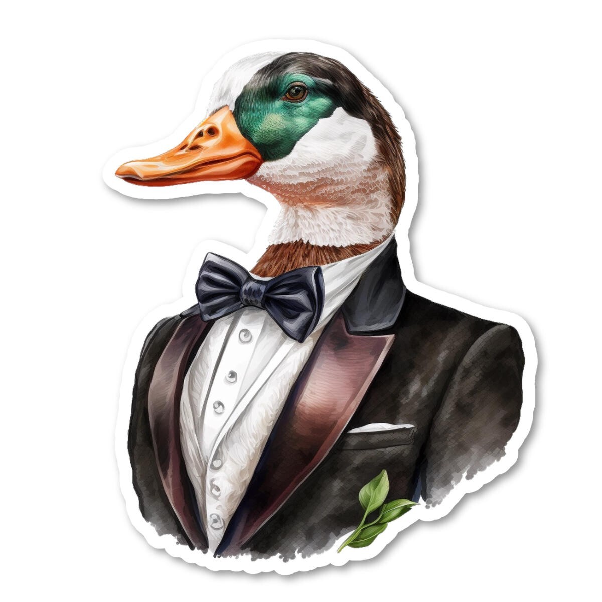 Duck Vinyl Sticker, Water Resistant, Water Bottle, Laptop, Indoor use 2 sizes