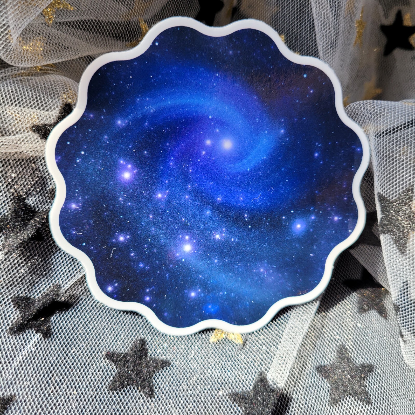 STKR032 Blue Starry Night Sky Galaxy Swirl Sticker – Vinyl, Waterproof Stickers