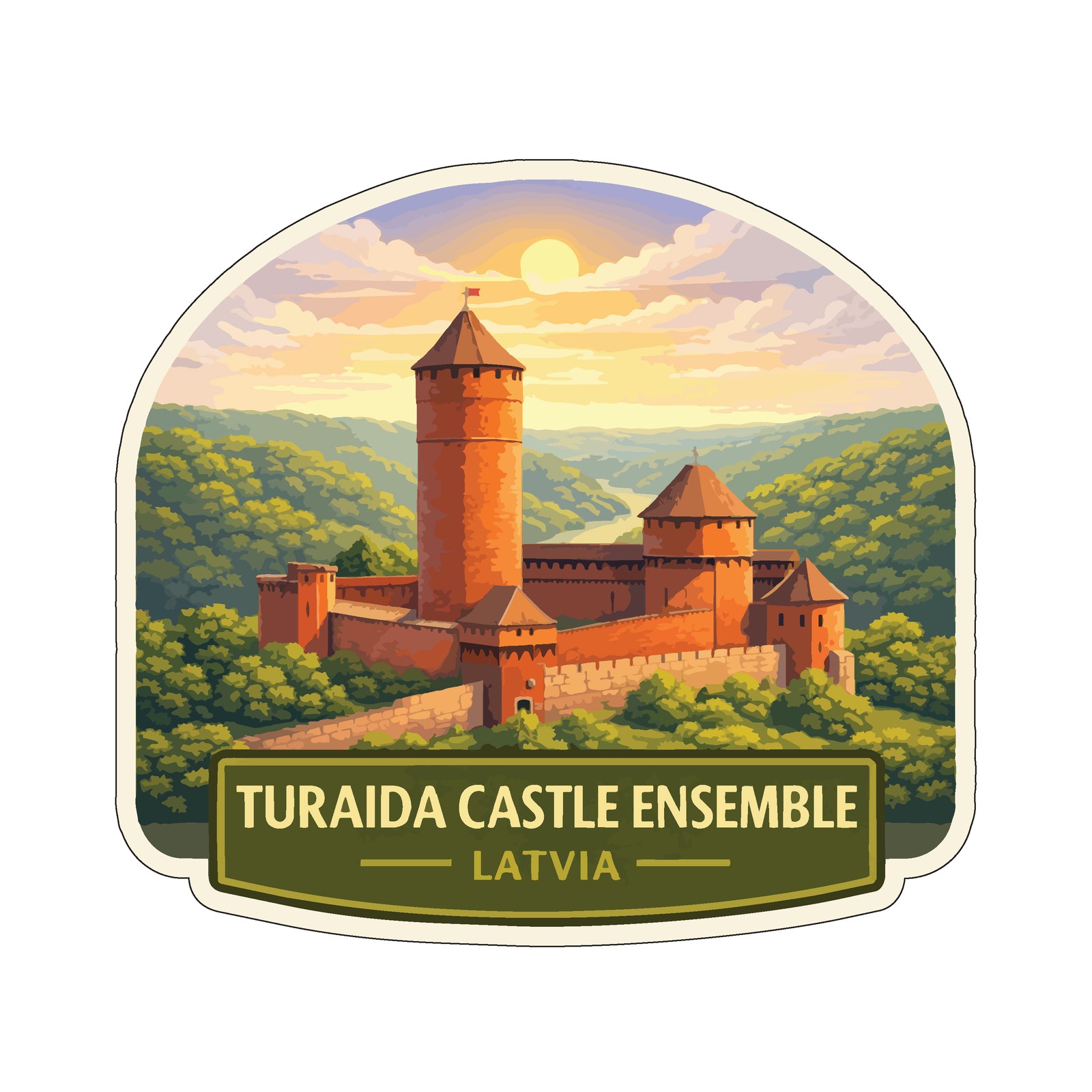 Turaida Castle Ensemble Latvia Sticker Decal Vinyl Die-Cut World Heritage Sites