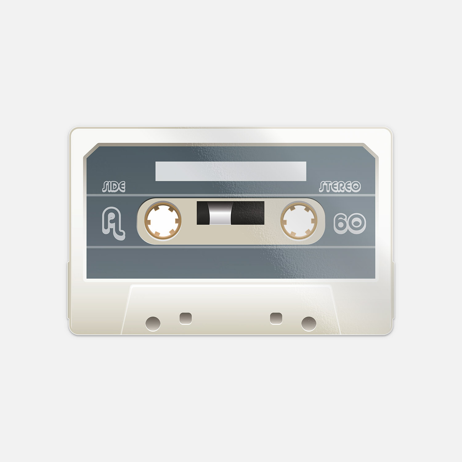 Audio Cassette Side A Stereo White Vinyl Sticker Decal