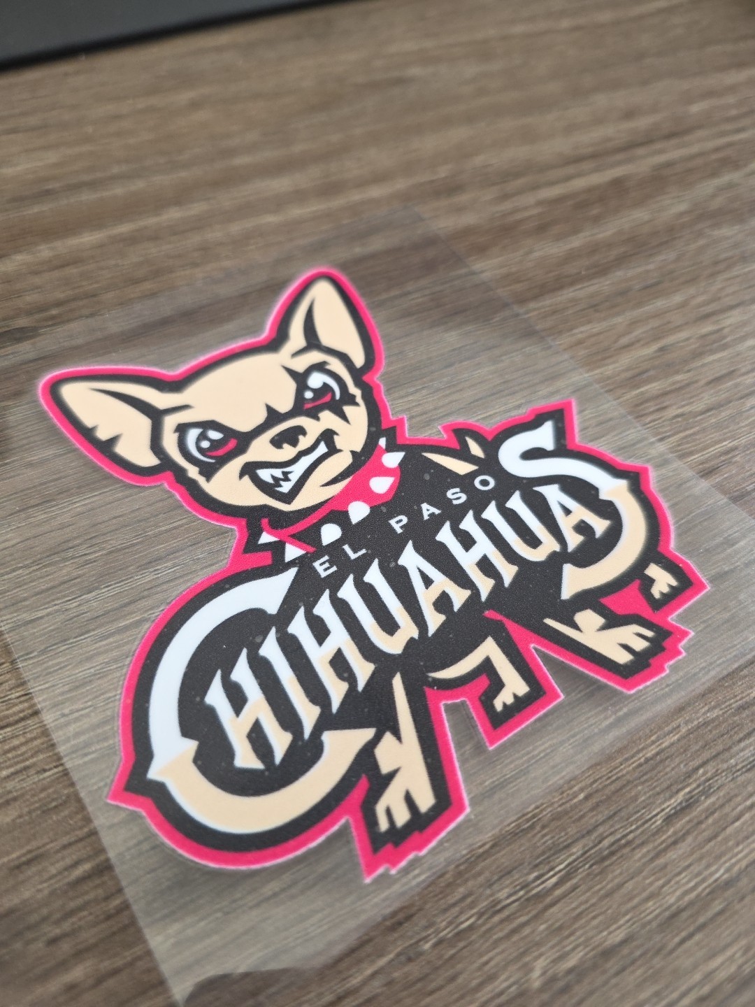 El Paso Chihuahuas Raised UV DTF Sticker Decal Full Color 4in X 4in