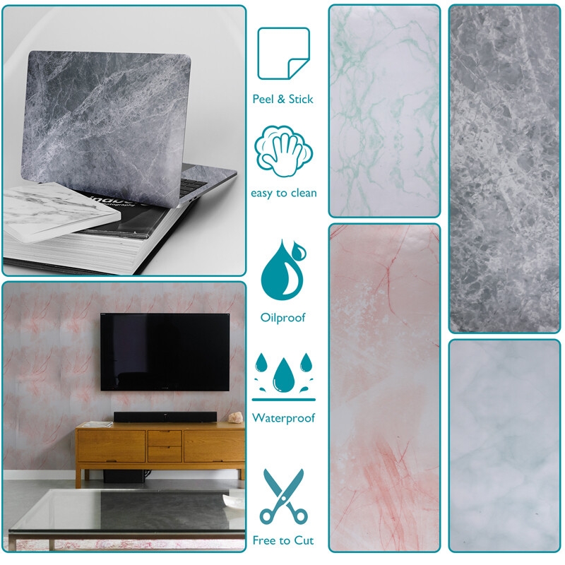 Marble Contact Paper Self Adhesive Peel & Stick Wallpaper PVC Kitchen Countertop