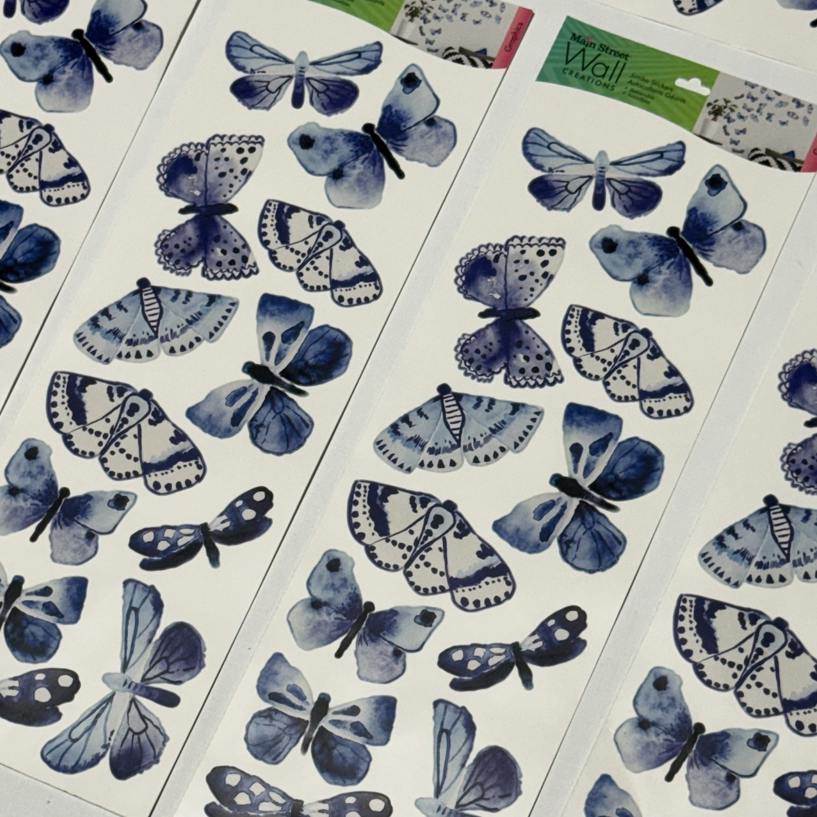 Main Street Wall Creations Butterfly Wall Art Stickers Peel & Stick Lot of 5