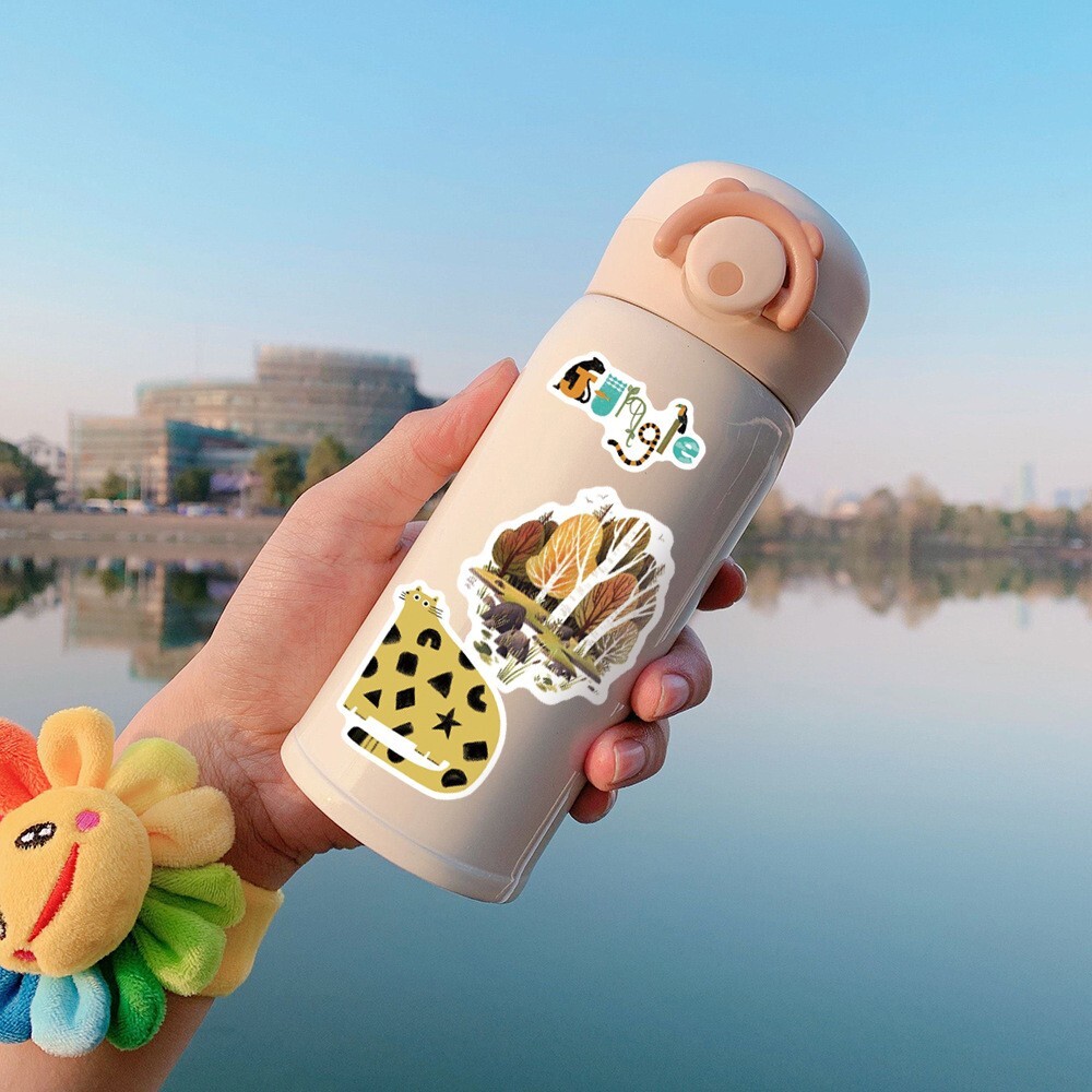 50pcs WILDLIFE Animal Stickers, Water Bottle Laptop No Residue Stickers, #045