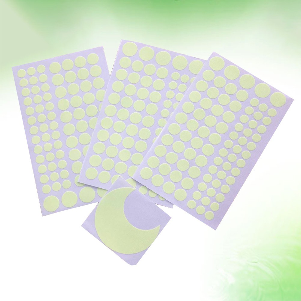 3 Pcs Circular Glow-in-the-dark Sticker Wall Decals Pvc Stickers