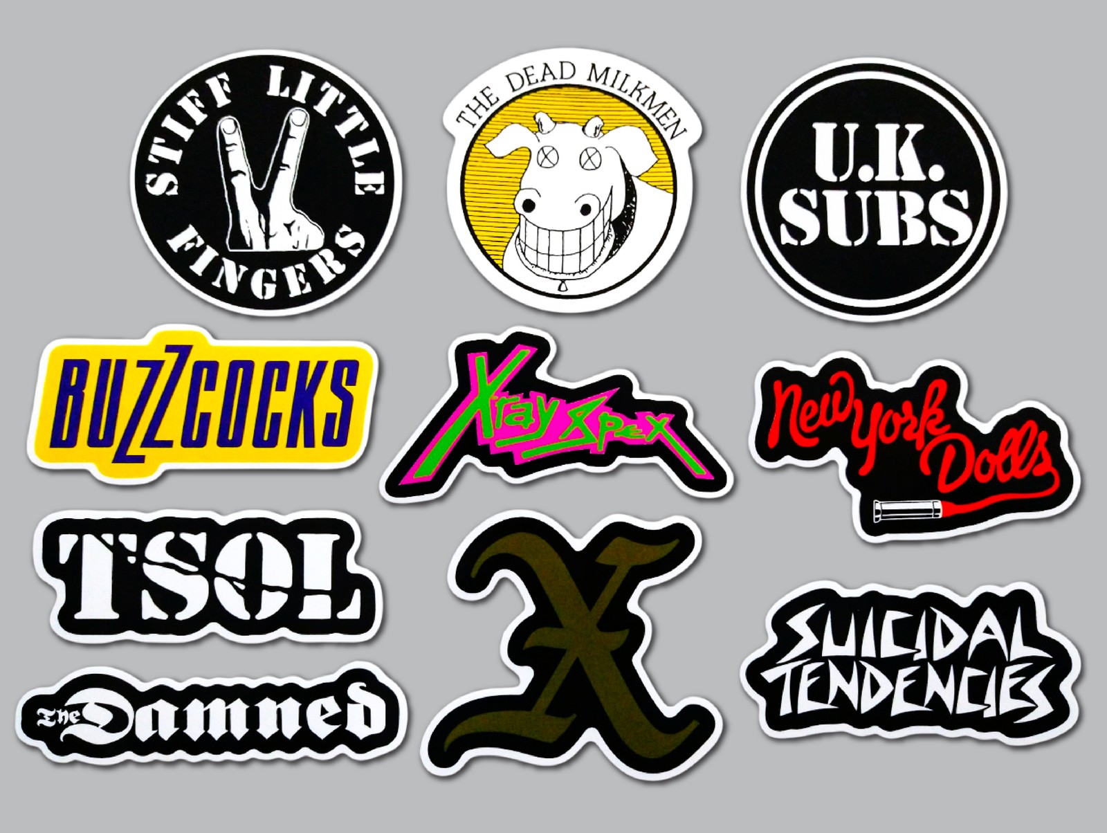 Punk Vinyl Sticker Lot (10 Stickers) Set 3 dead milkmen buzzcocks tsol uk subs