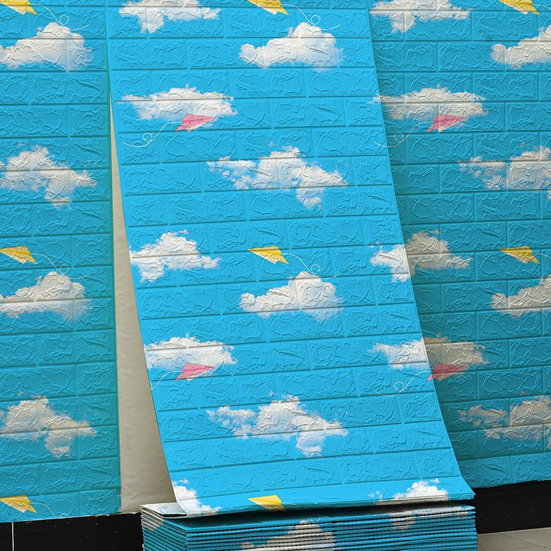 3D Soft Foam Brick Wallpaper Roll Self Adhesive Waterproof Wall Stickers 70x200c