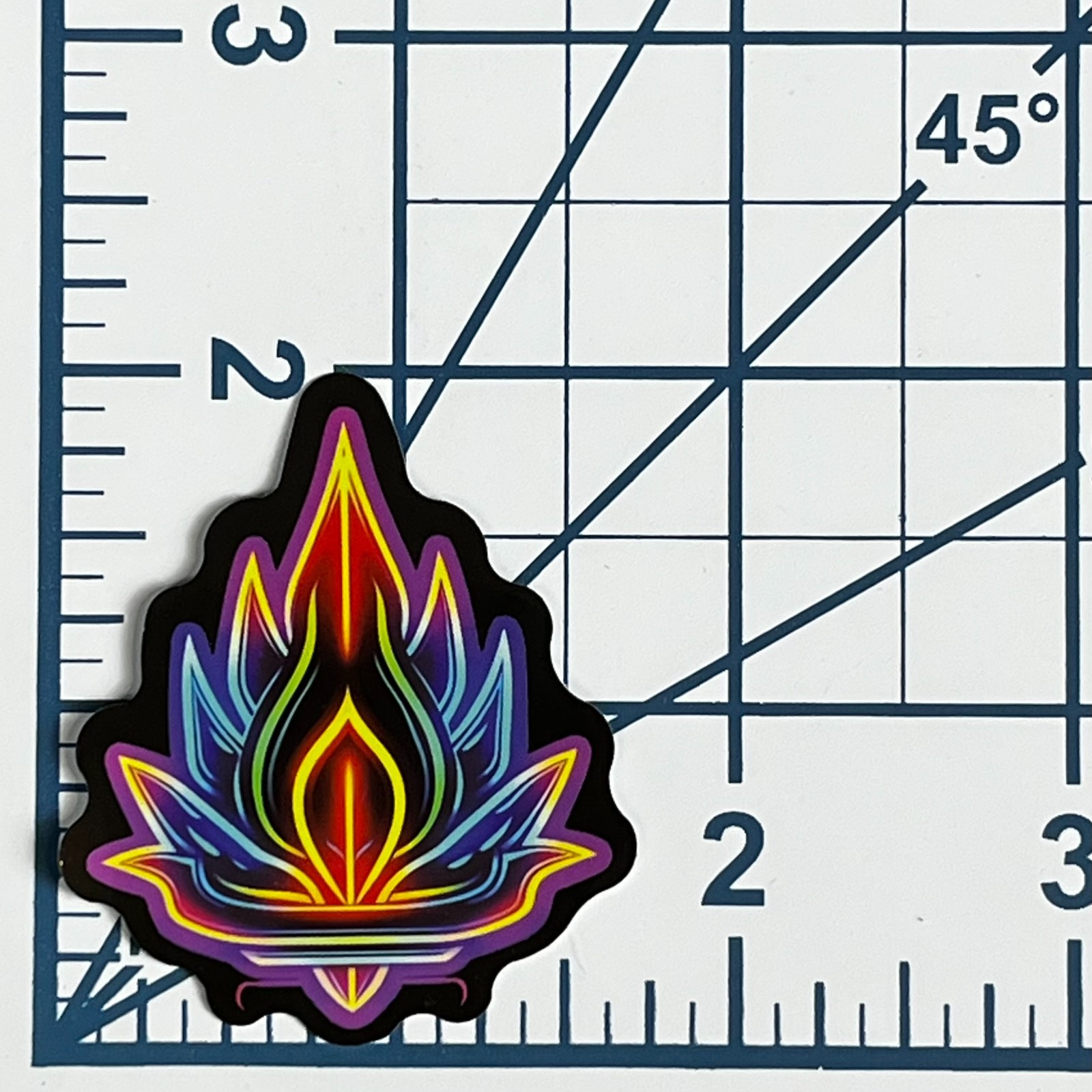 Retro Lotus Flower Vinyl Sticker Neon Airbrush Aesthetic Decal Glow Yoga Zen Art