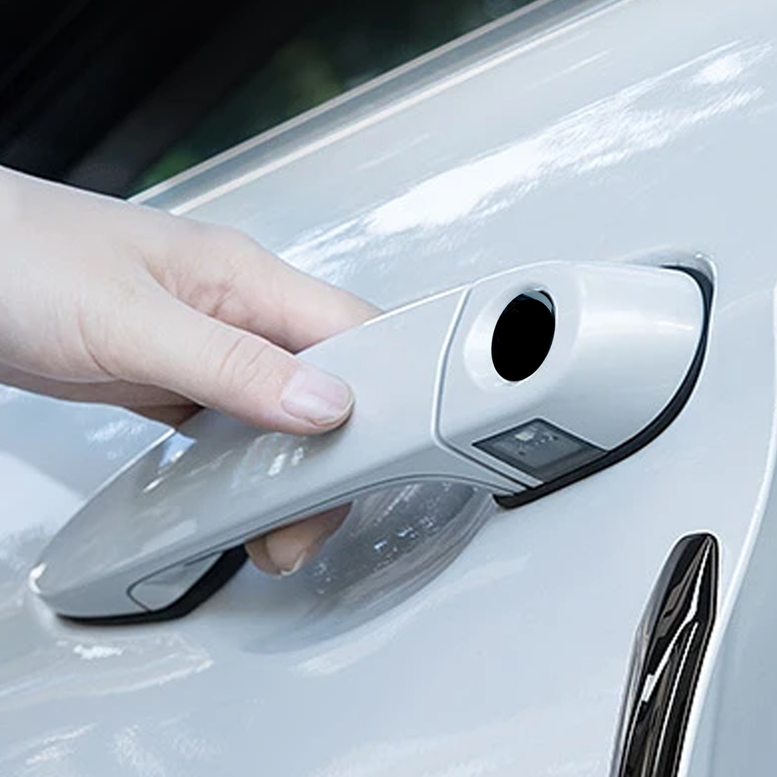 Car Door Lock Stickers 4pcs Portable Carbon Fiber Stickers for Car Key Hole