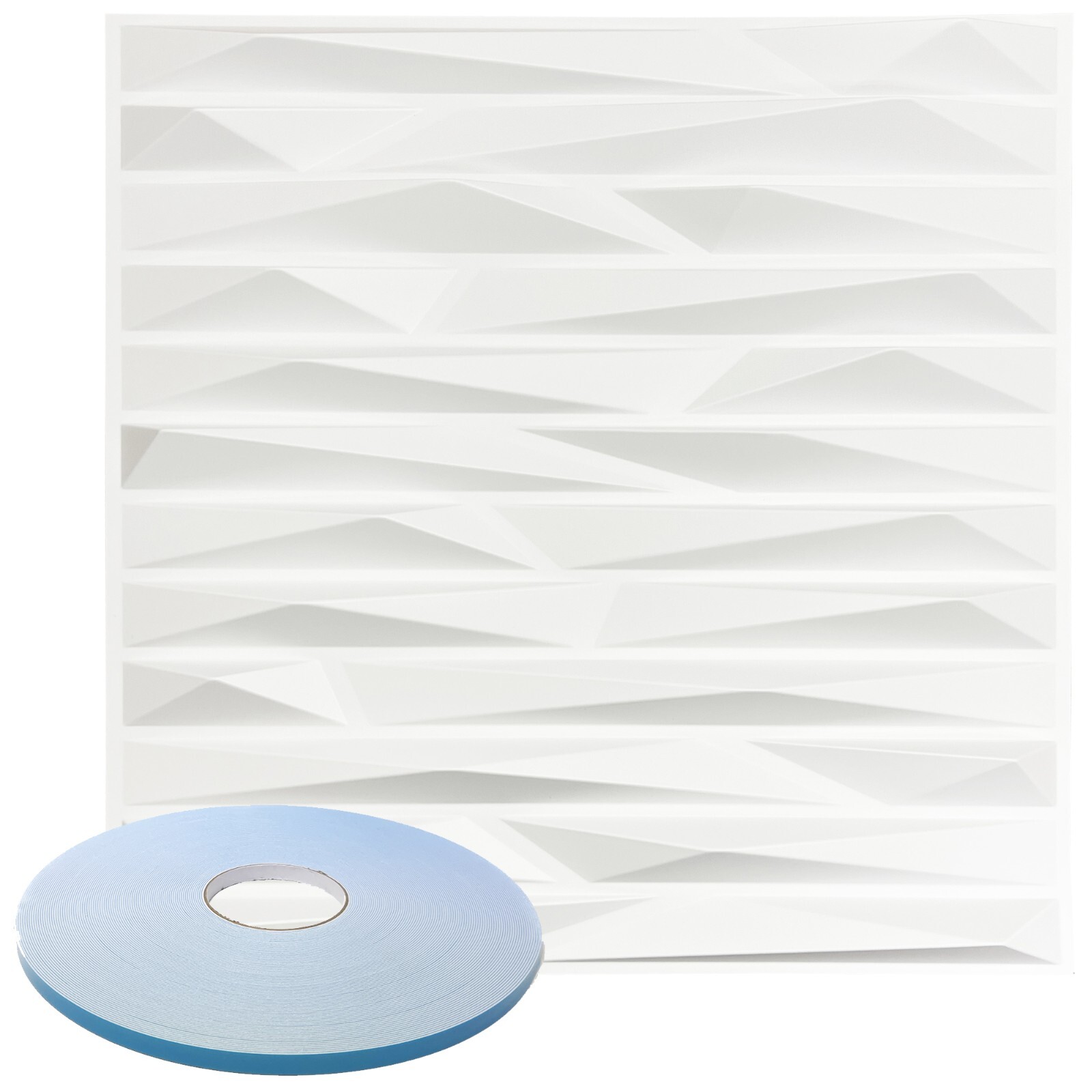 Star Textured Premium PVC 3d Wall Tile Panel 19.7" x 19.7" Pack of 12 White