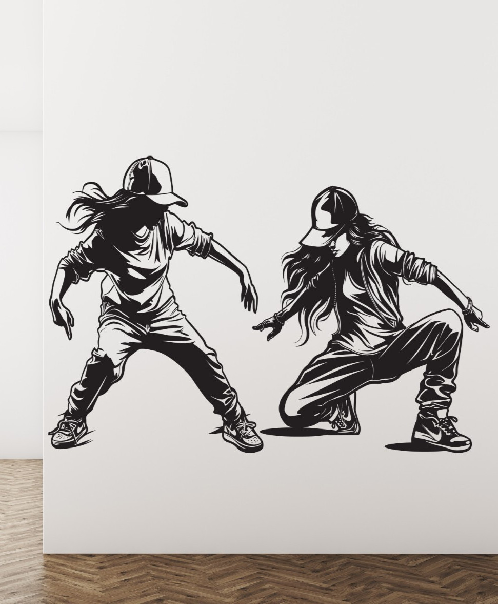 Hip Hop Dancers Wall Decals – Break Dance Wall Decal, Contemporary Dancer se243