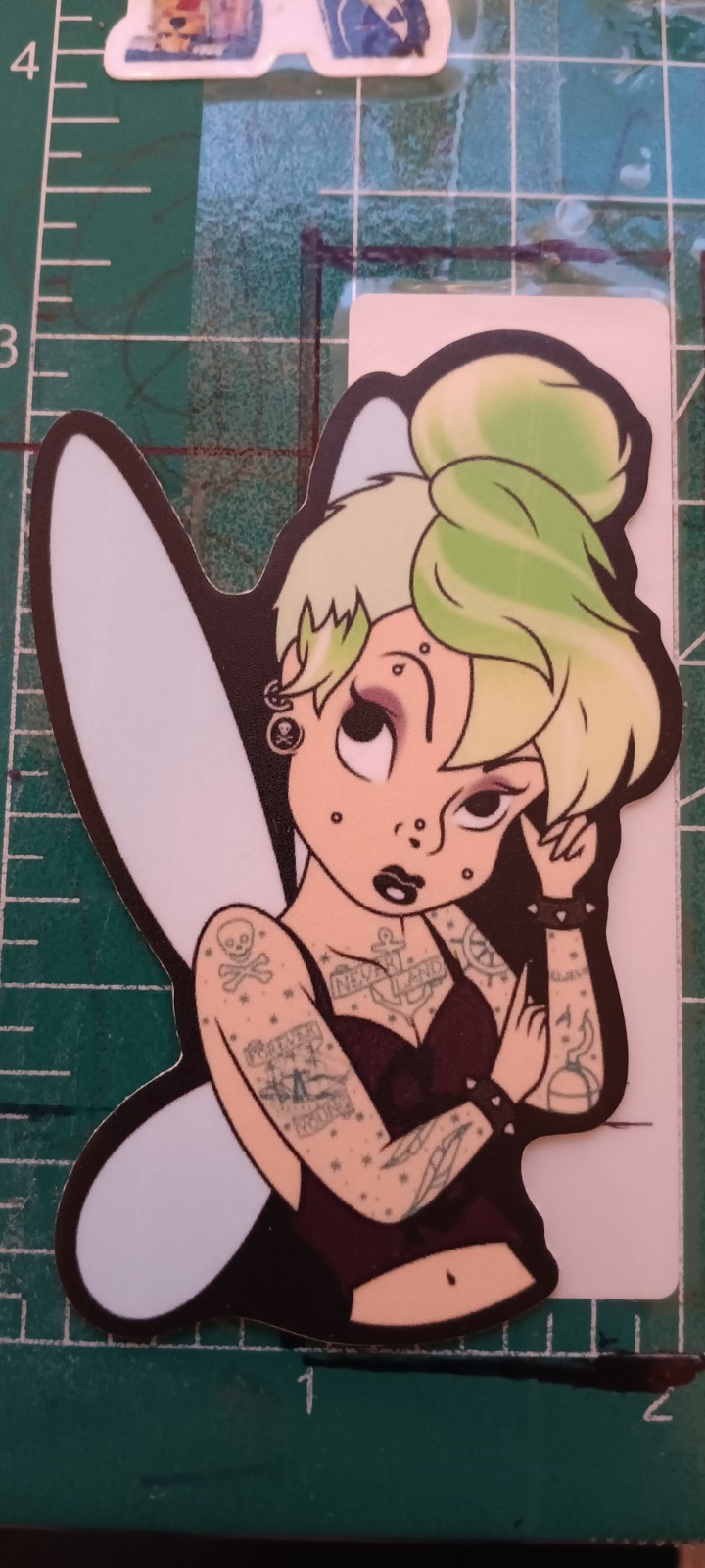 Punk-inspired X DISNEY'S TINKERBELL X VYNIL HIGH-GLOSS DIE-CUT STICKER X 2.5X2"