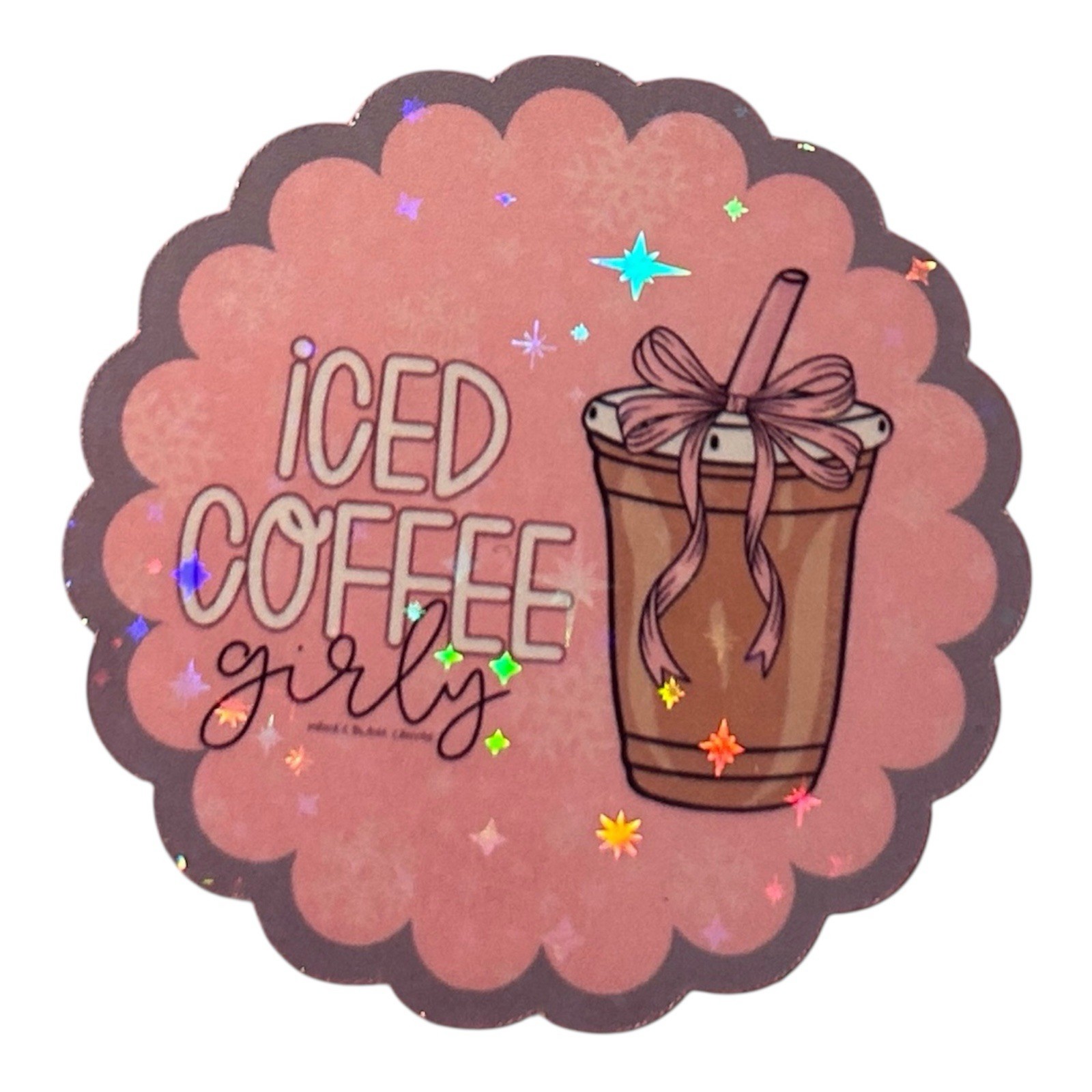 Iced Coffee Girly Handmade Sticker