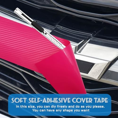 Compatible with Bowtie Emblem Logo Wrap Stickers Cut-Your-Own Vinyl Pink,3PCS