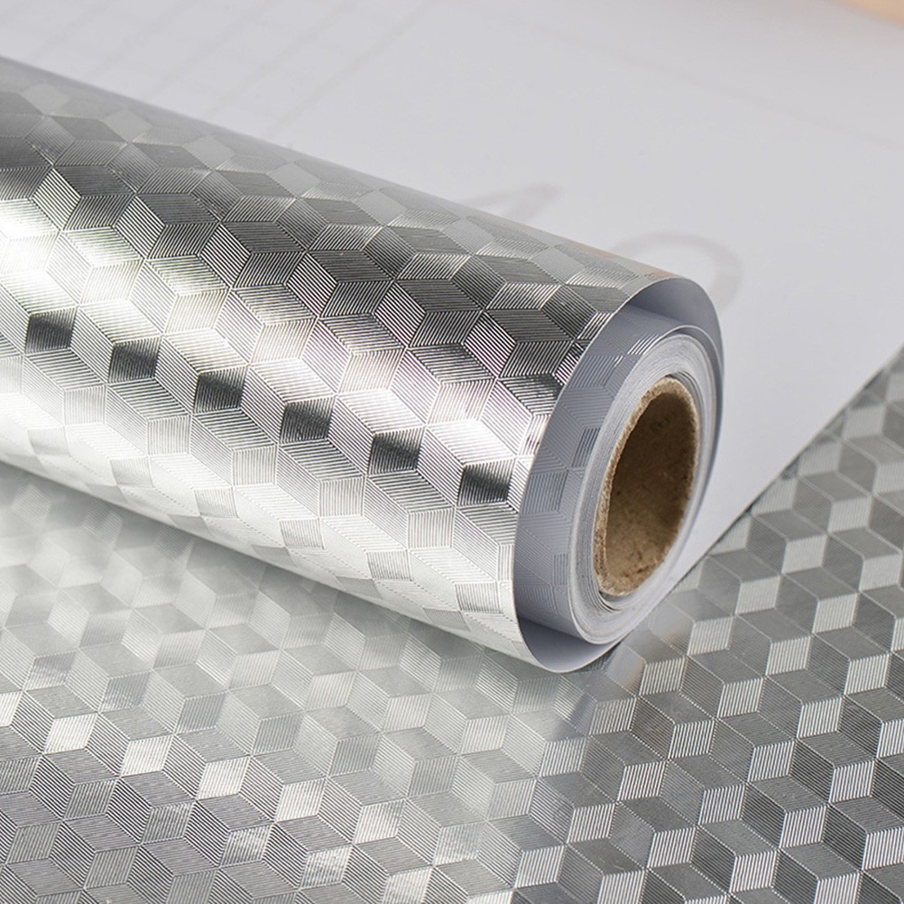 1 Roll of Kitchen Oil-proof Aluminum Foil Sticker Anti Greasy Counter Sticker