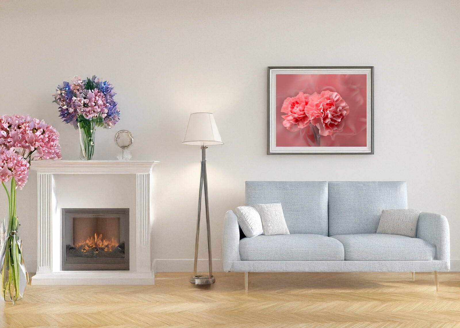 Carnation Flower, Pink Flower, Wall Art, Home Decor, Picture Print 16x20inch
