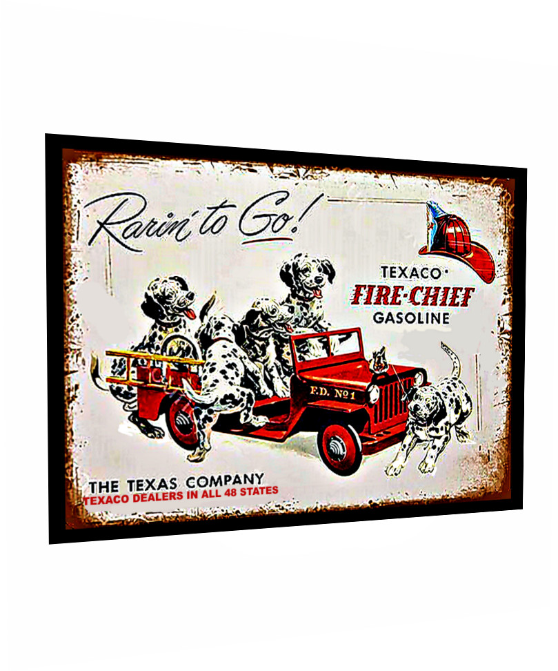 TEXACO GAS SIGN STICKER GASOLINE SERVICE STATION DOGS ADVERTISING 4 SIZES