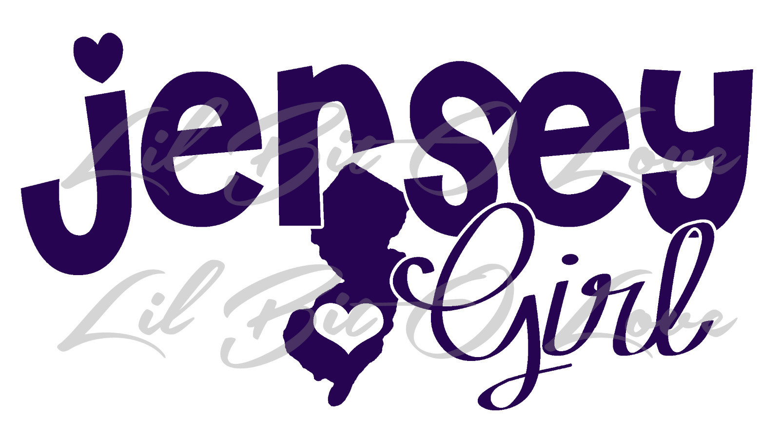 Jersey Girl Vinyl Decal Sticker New Jersey State with Heart Car Auto Vehicle