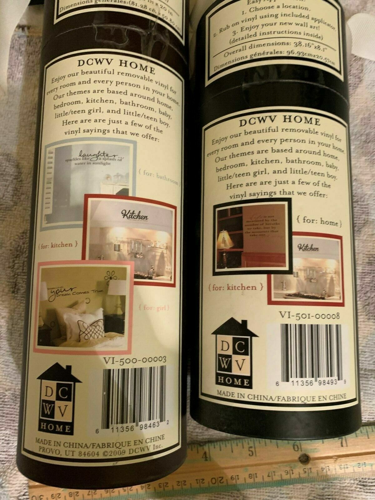 TWO GIFT SETS OF vinyl REMOVEABLE LETTERING FOR HOME AND BEDROOM DCWV HOME