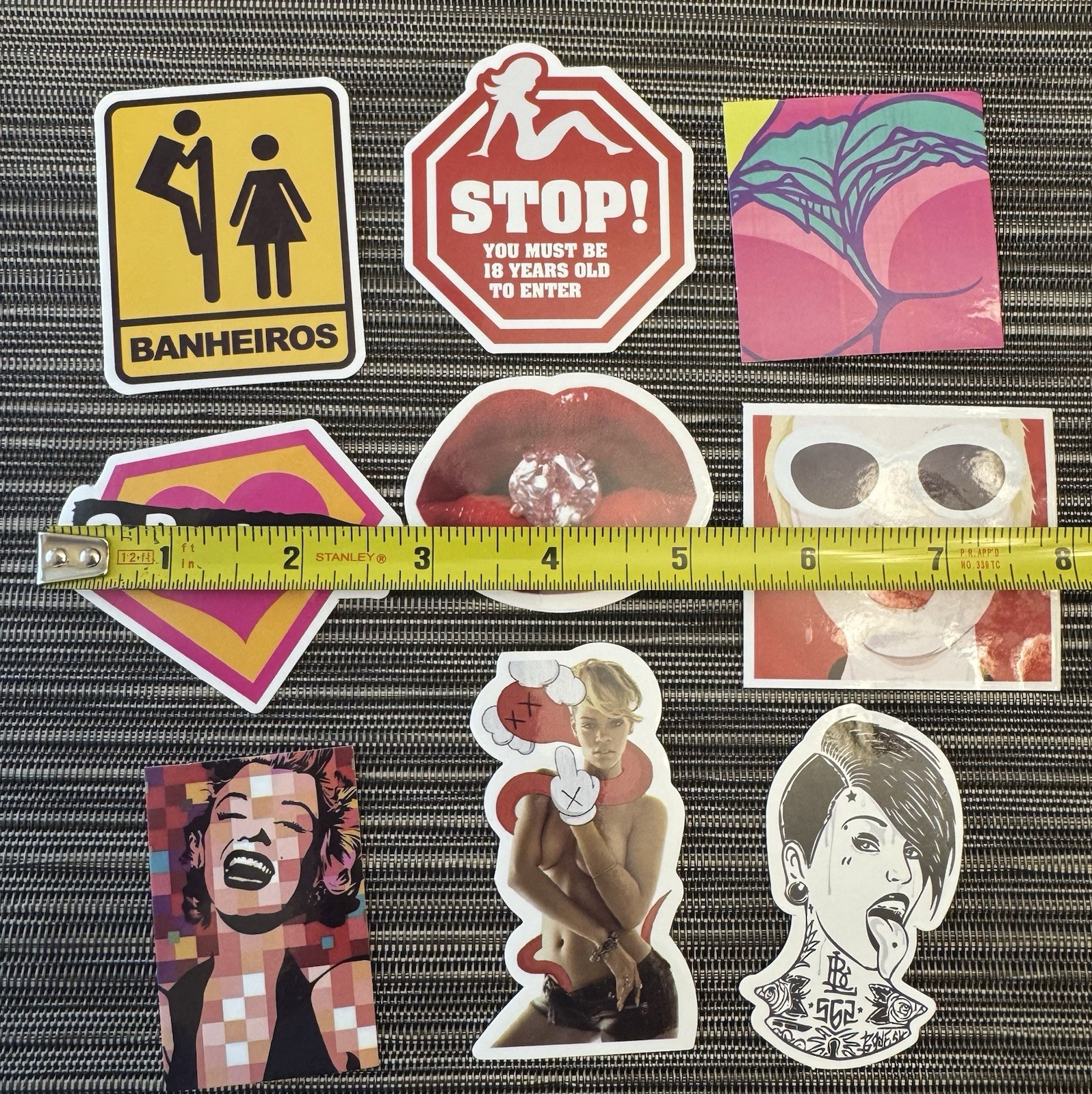 Fun Lot 9 Sticker Colorful Lovers Marilyn Monroe Girls Women Risque Panties