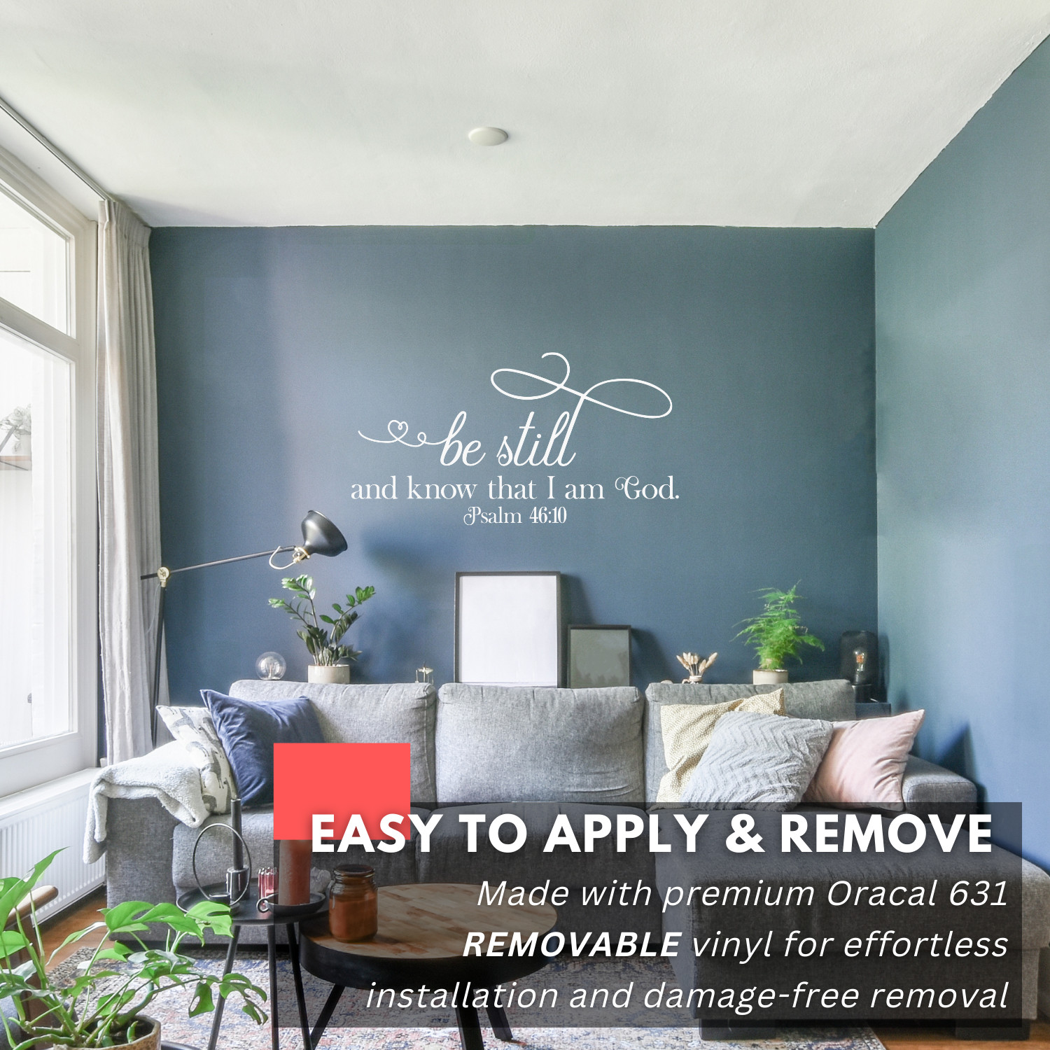 Be Still Religious Bible Inspirational Wall Decal Sticker Quote Vinyl Decor