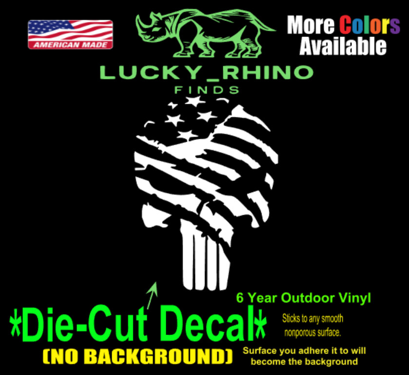 Punisher Flag Marvel DC USA Car Window Vinyl Decal Sticker