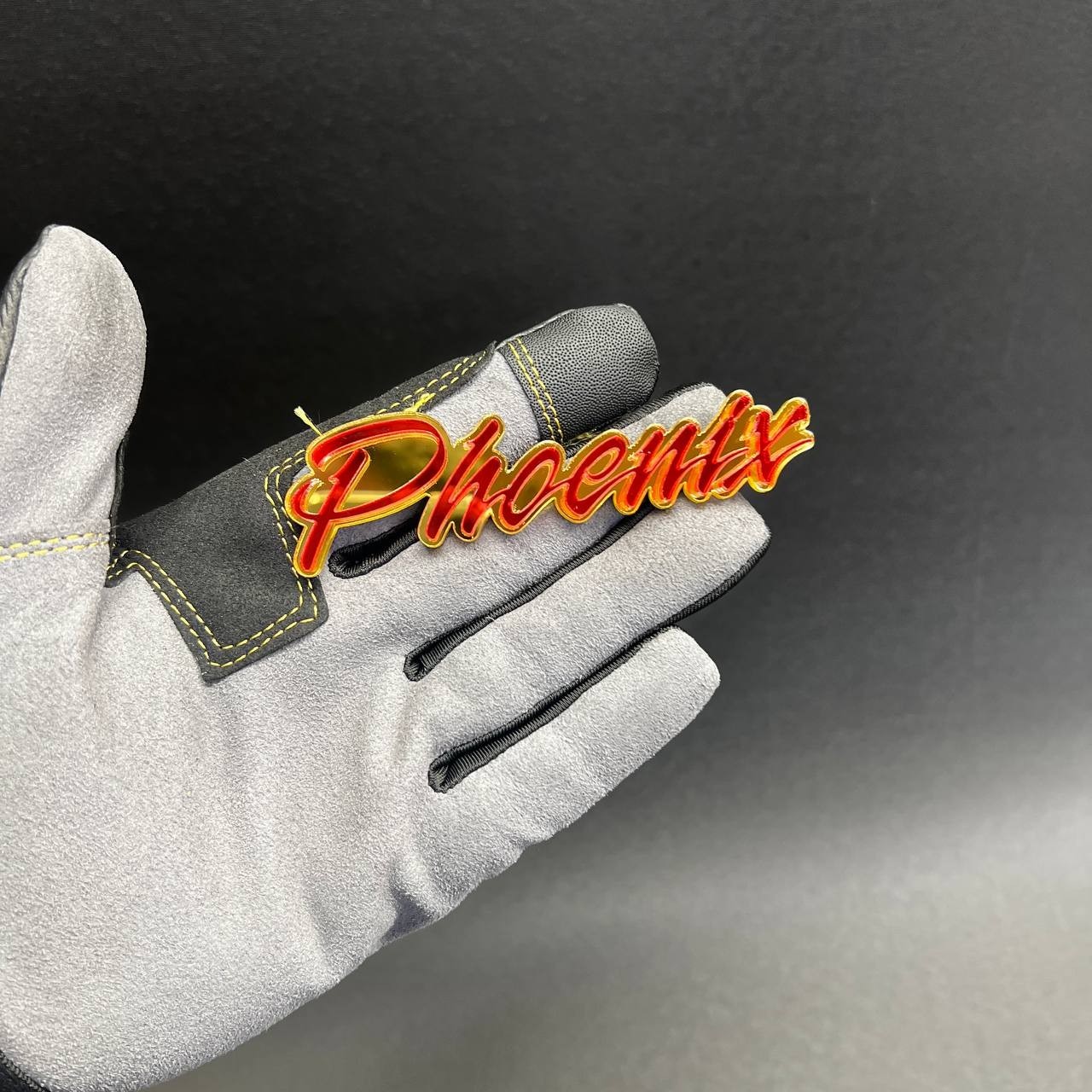 1PC PHOENIX Custom Text 3D Acrylic Car Emblem Badge Multicolor Fender Decal