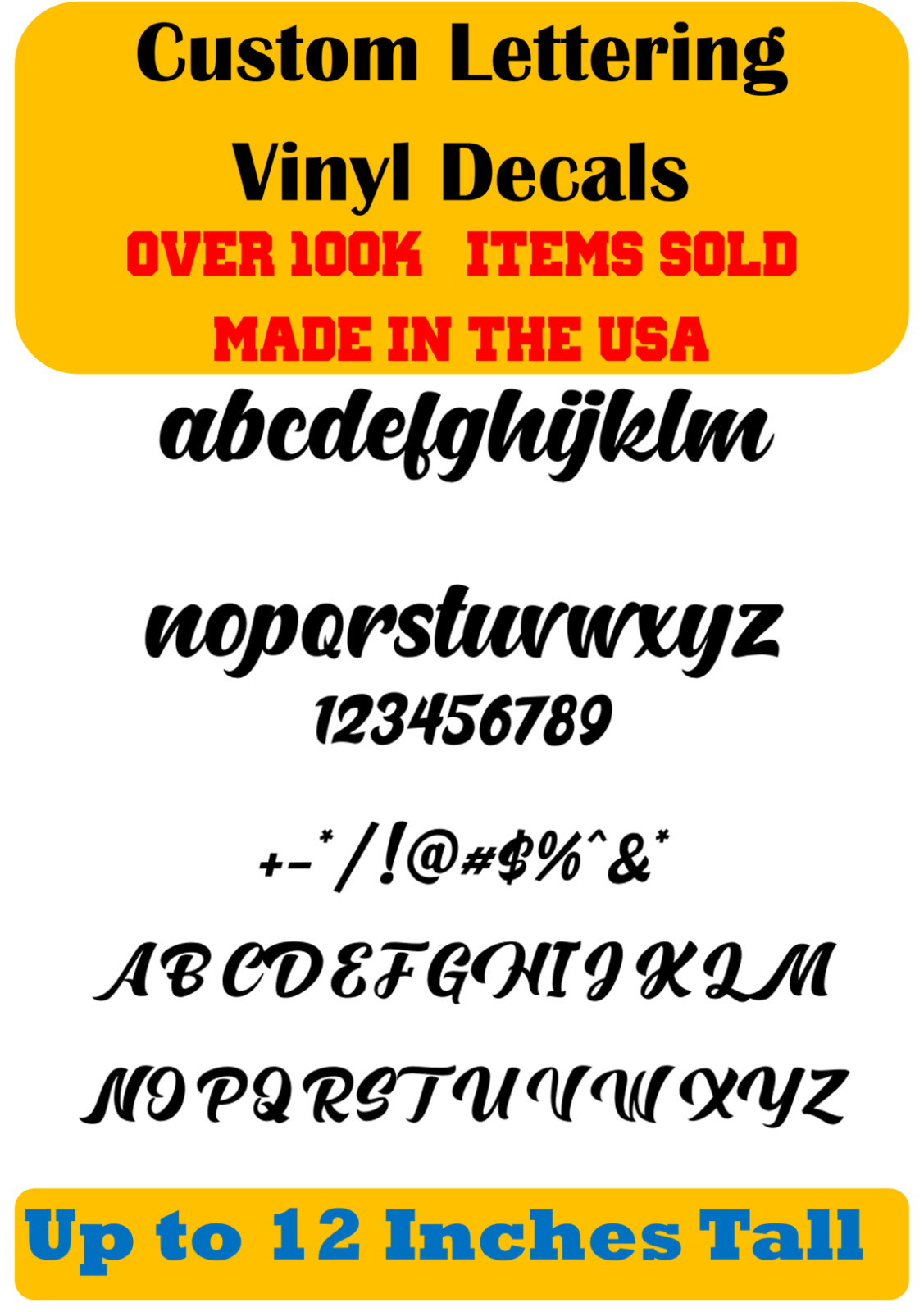 Custom Personalized Decal Vinyl Lettering Text Business Sign Calligraphy Script3