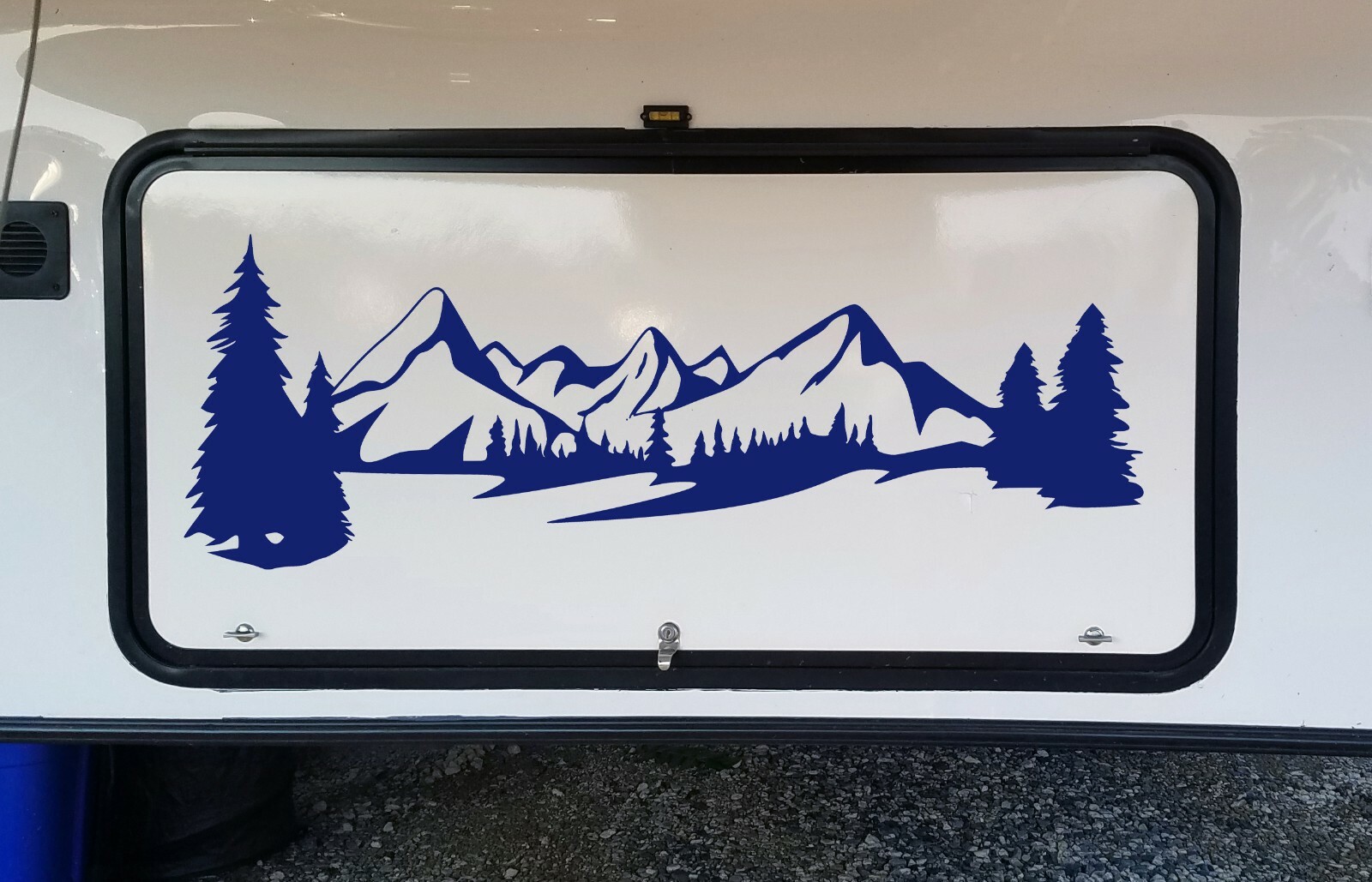 Mountains Forest Scene Vinyl Decal V7 Camper RV Travel Trailer Graphics Sticker