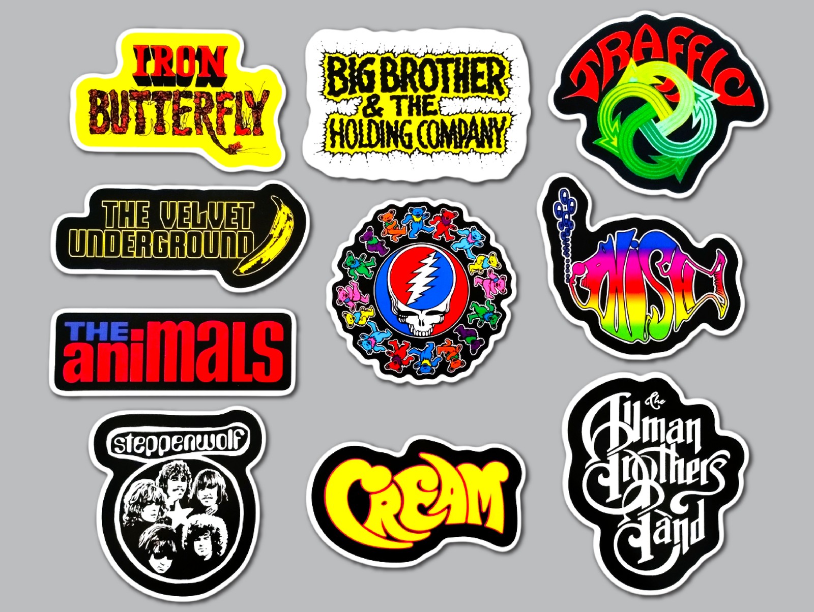 Classic Rock Vinyl Sticker Lot (10 Stickers) SET 3 grateful dead phish cream